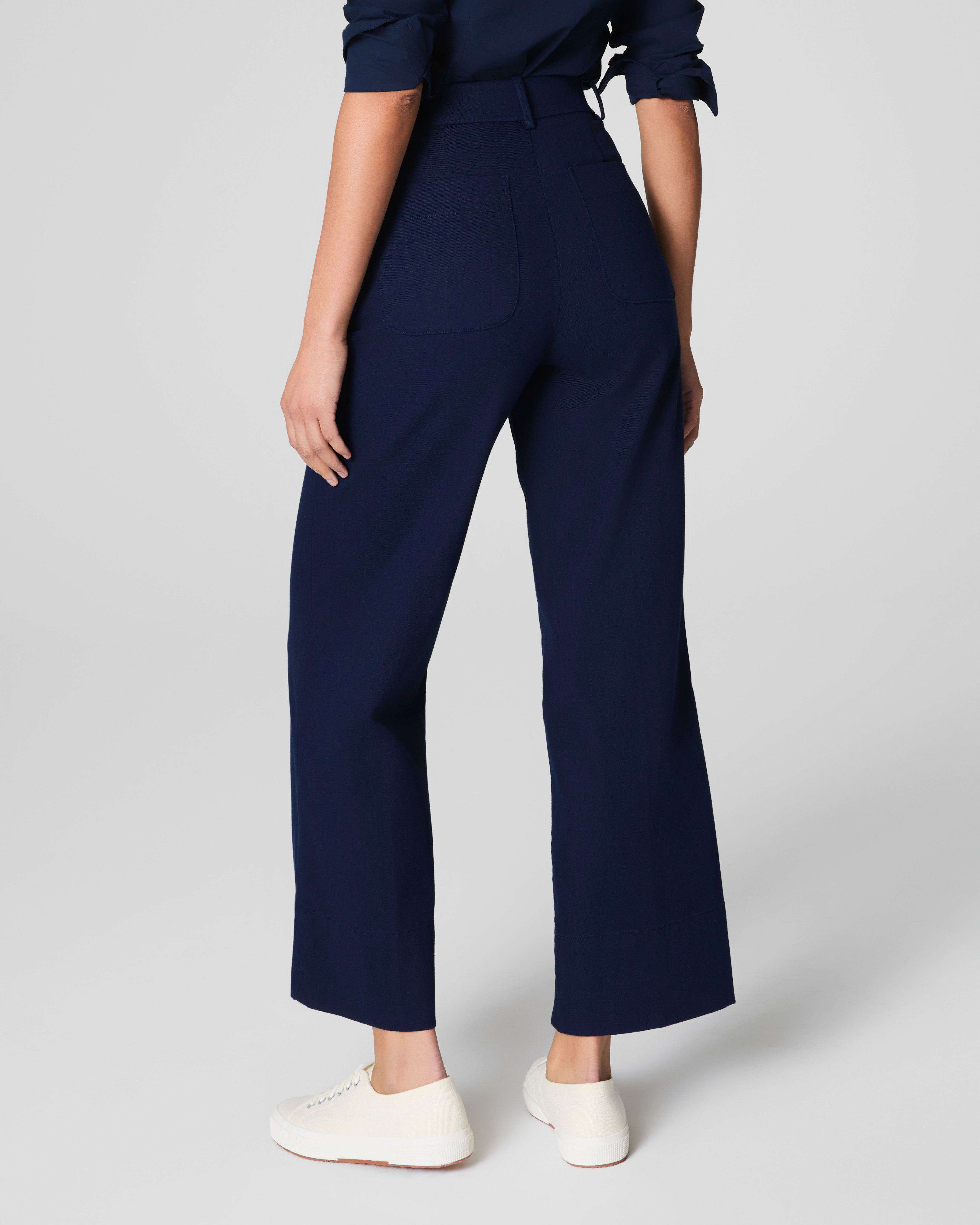 SPANXsupersmooth™ Stretch Twill Cropped Wide Leg Pant | Timeless Navy