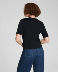 SPANX® Sleek Jersey Long Sleeve Ruched Top | Classic Black