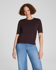 SPANX® Sleek Jersey Long Sleeve Ruched Top