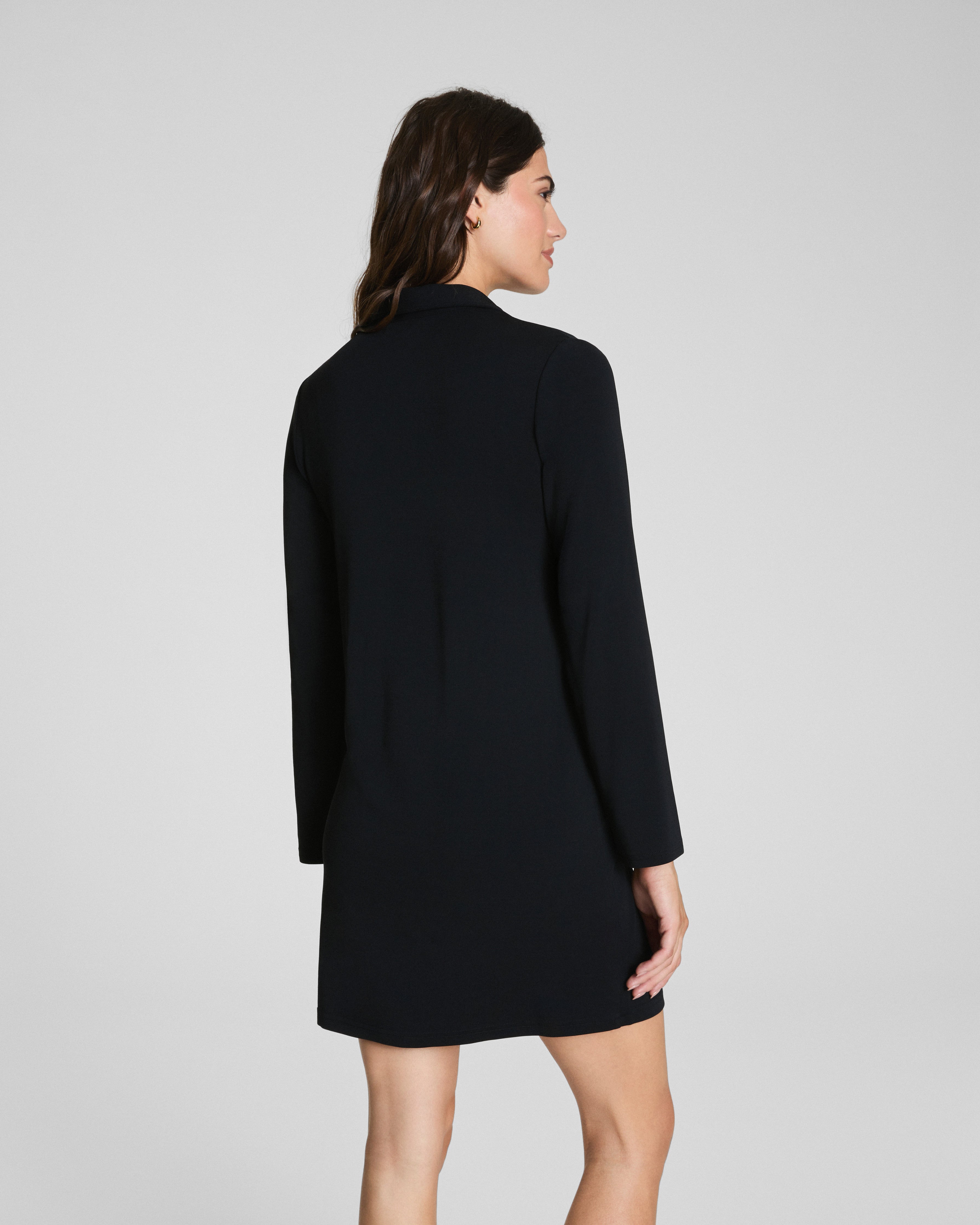 SPANX® Sleek Jersey Long Sleeve Shirt Dress | Classic Black