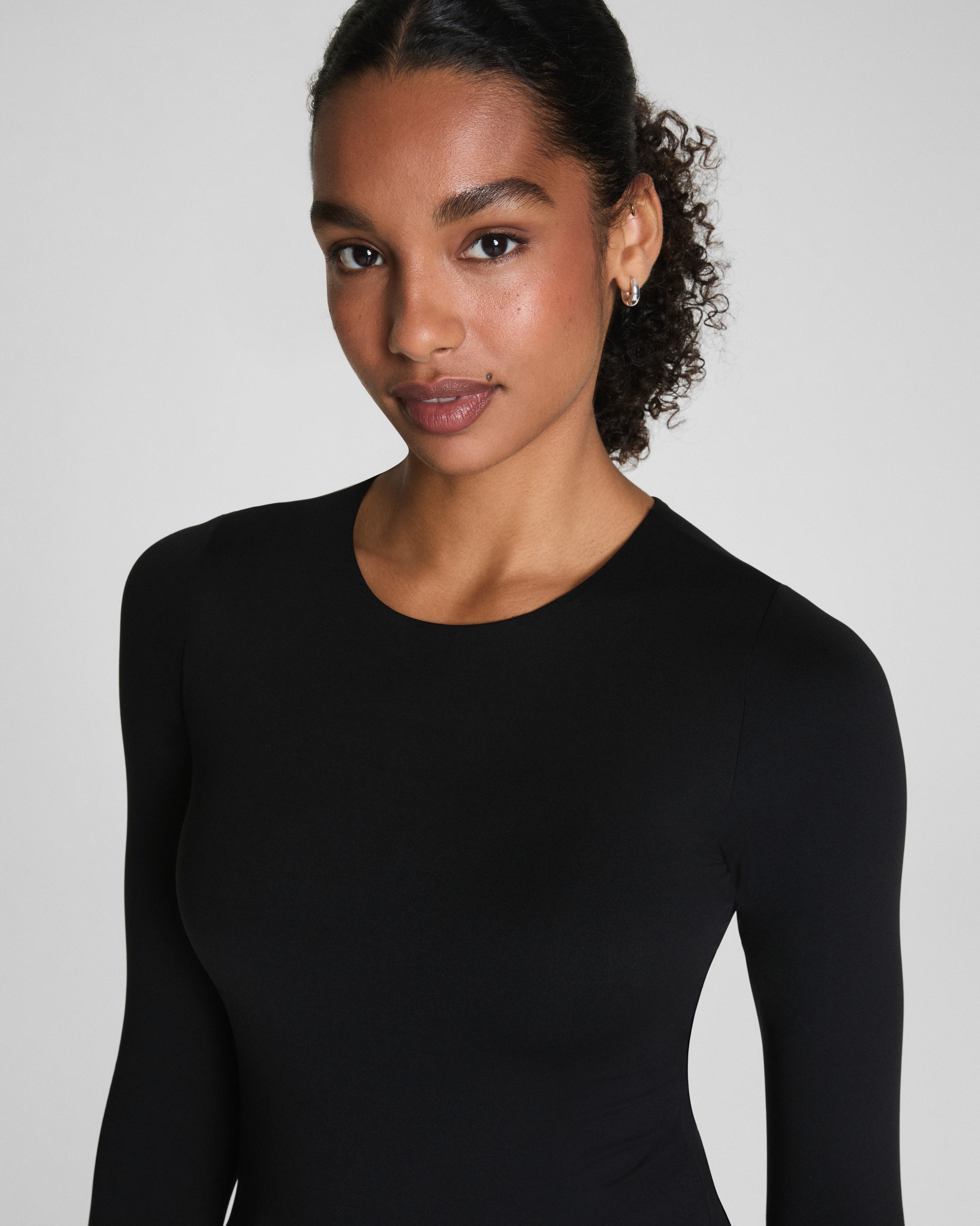 SPANXsmooth™ Jersey Crewneck Long Sleeve Top | Classic Black
