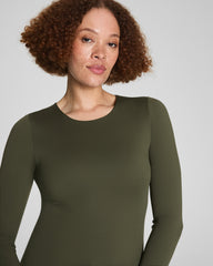 SPANXsmooth™ Jersey Crewneck Long Sleeve Top | Dark Pine