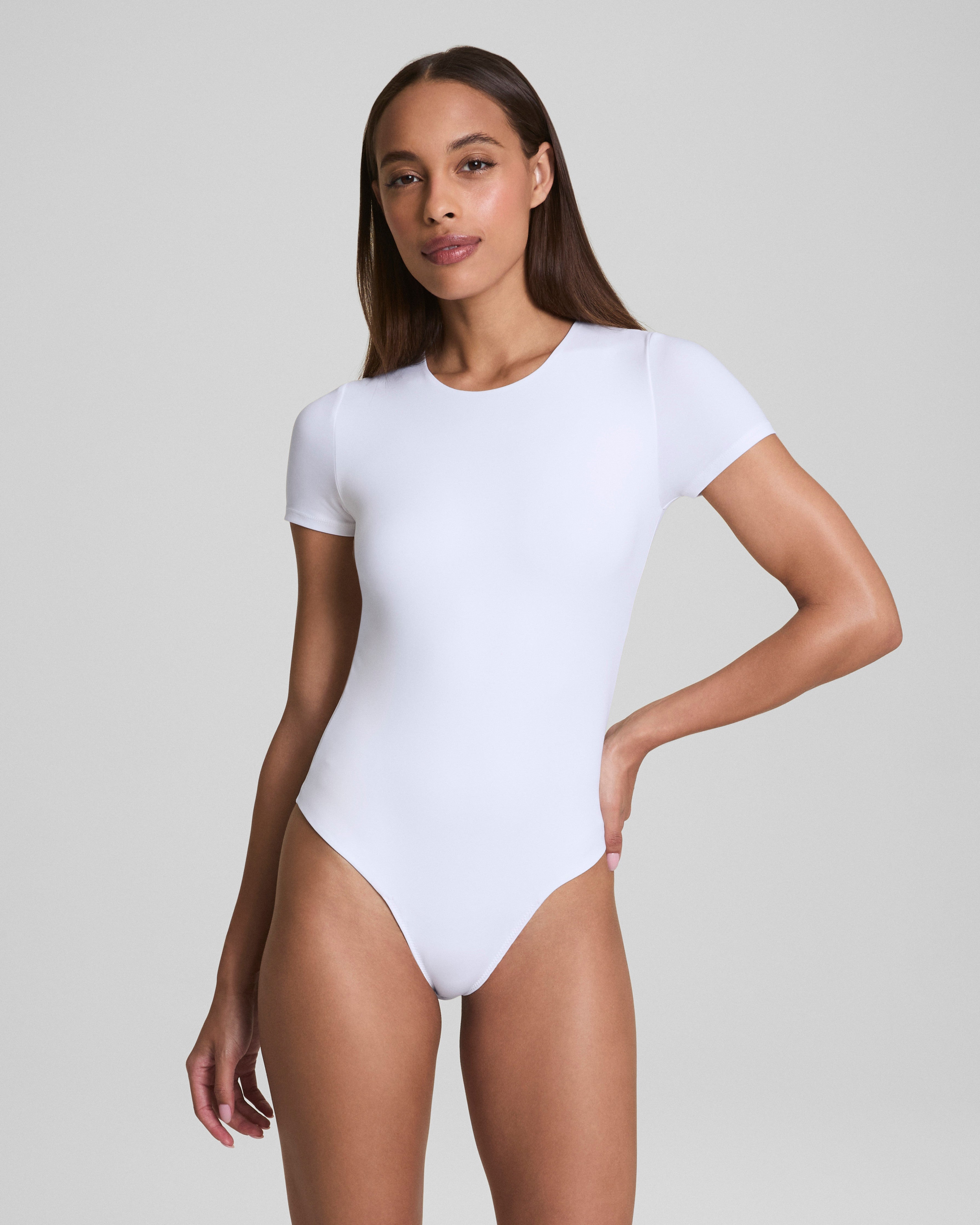 SPANXsmooth™ Jersey Crewneck Thong Bodysuit | Classic White