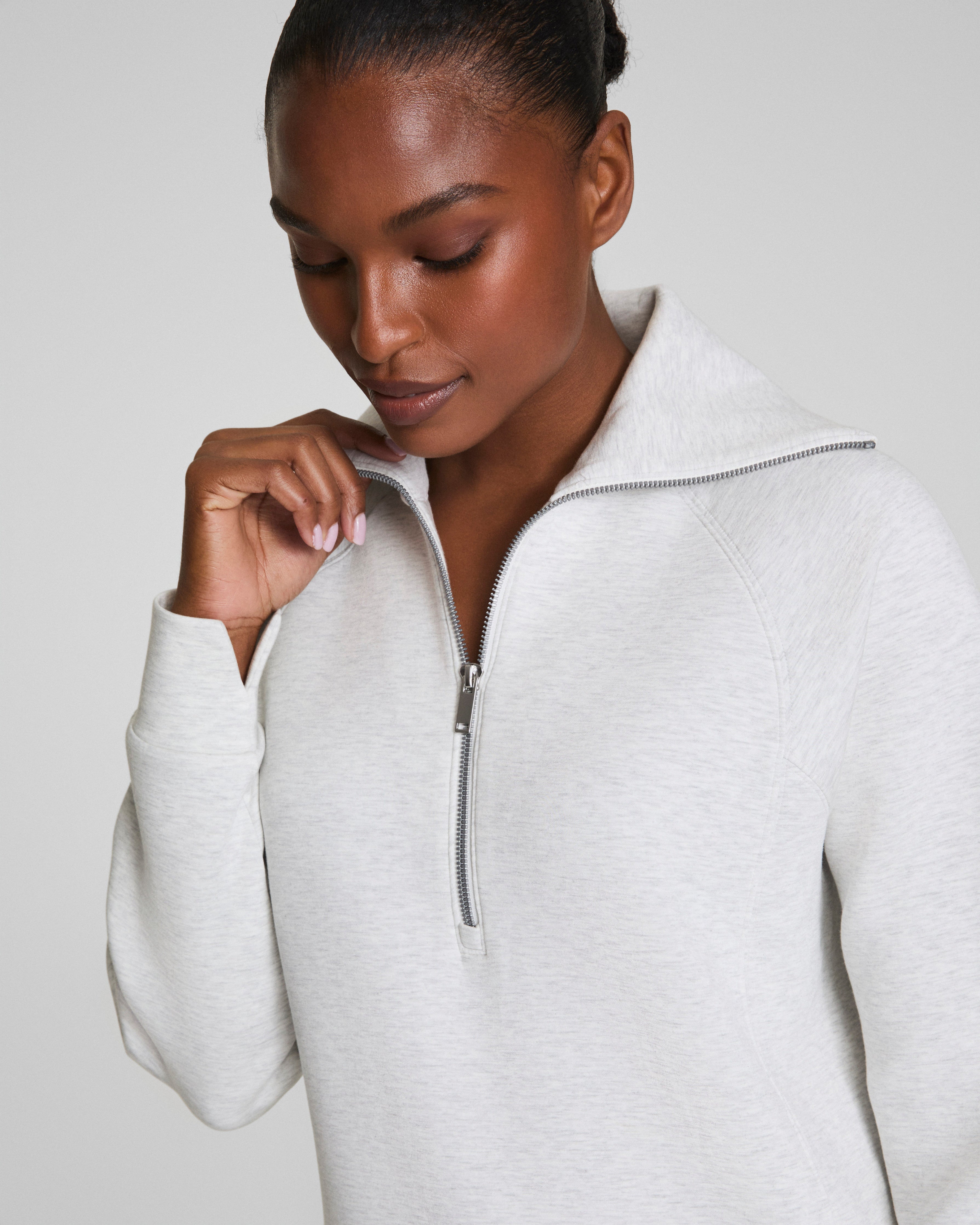 SPANX AirEssentials® Half Zip Dress | Vivid Heather Grey