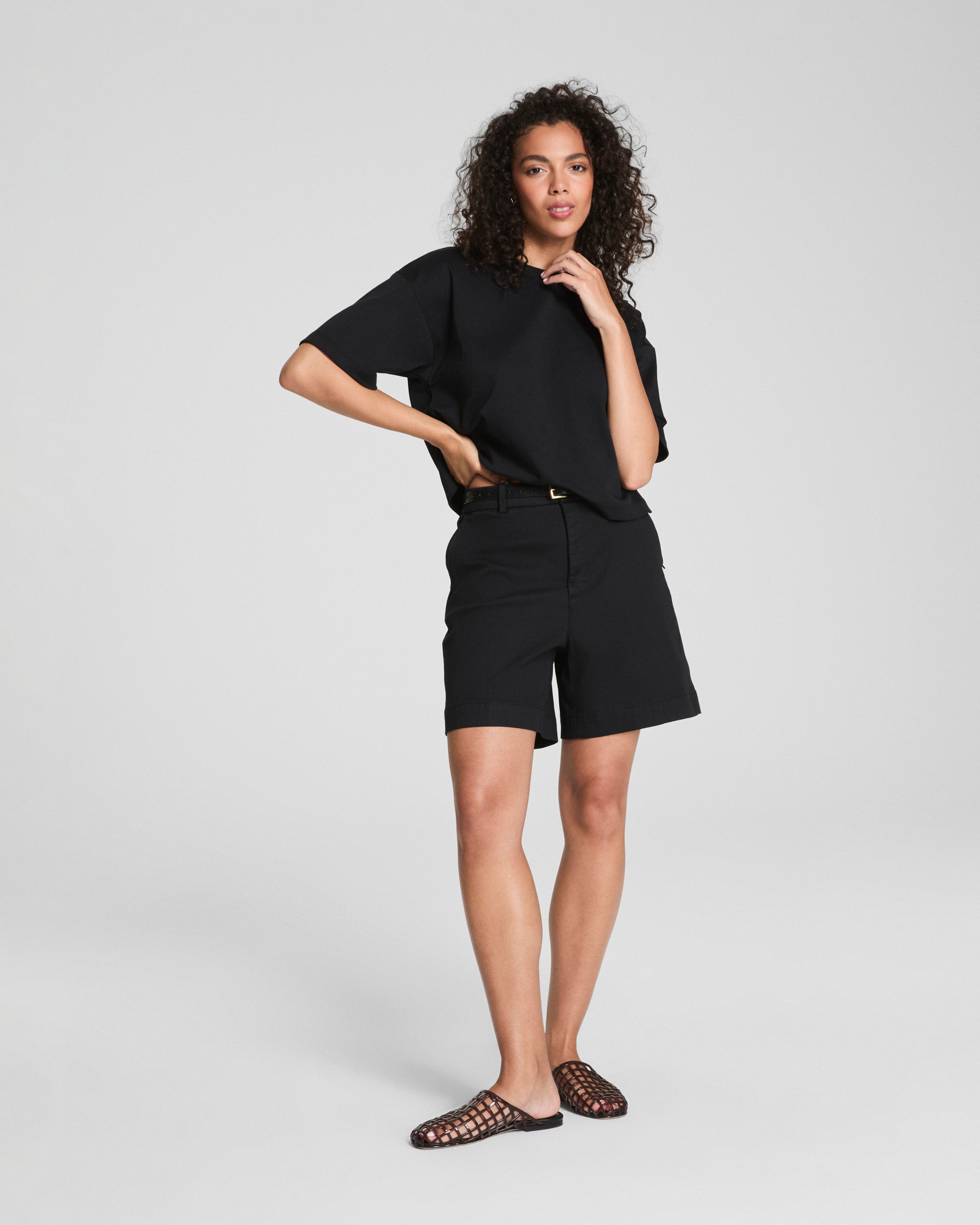 SPANX® Cotton Cropped Tee | Classic Black