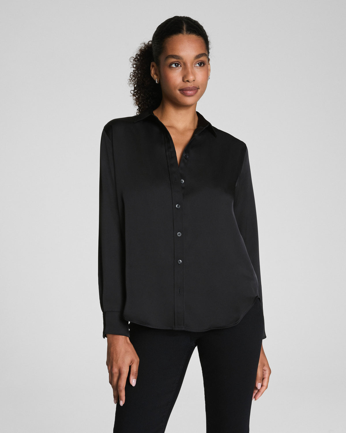 SPANX® Silky Smooth Button Down | Classic Black