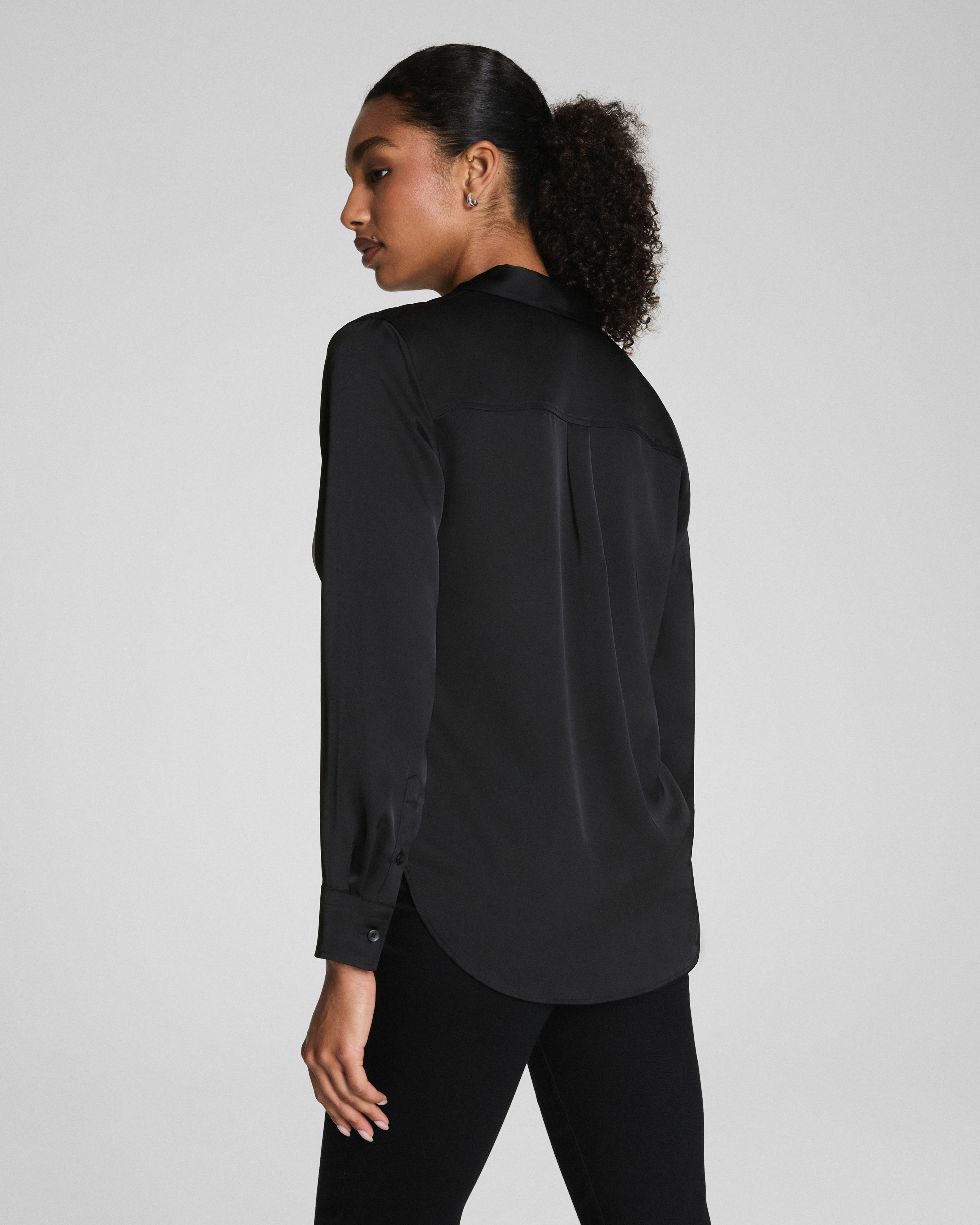 SPANX® Silky Smooth Button Down | Classic Black