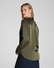 SPANX® Silky Smooth Button Down | Dark Pine