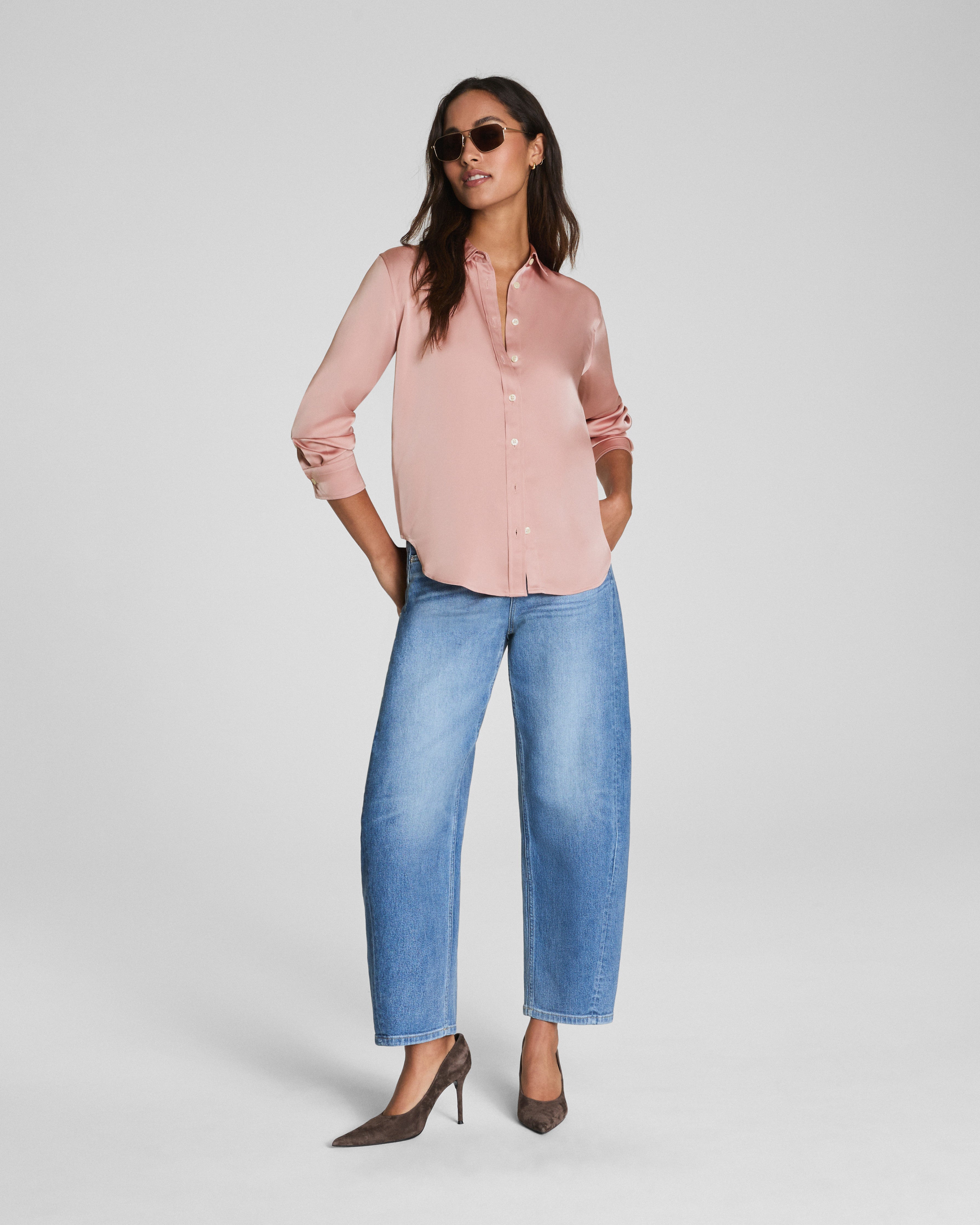 SPANX® Silky Smooth Button Down | Vintage Rose