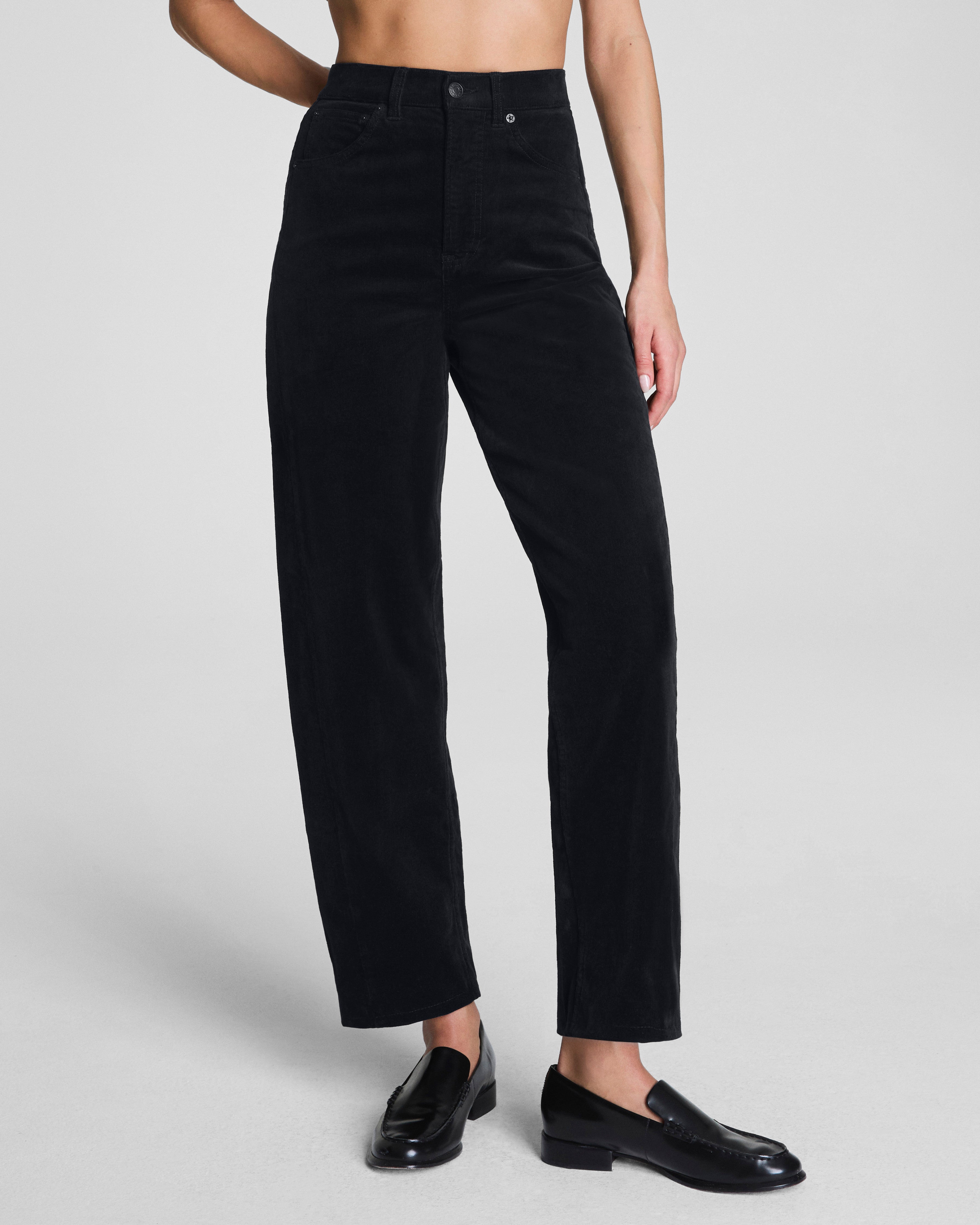 SPANXshape™ Authentic 360 Corduroy Barrel Leg Jeans | Classic Black