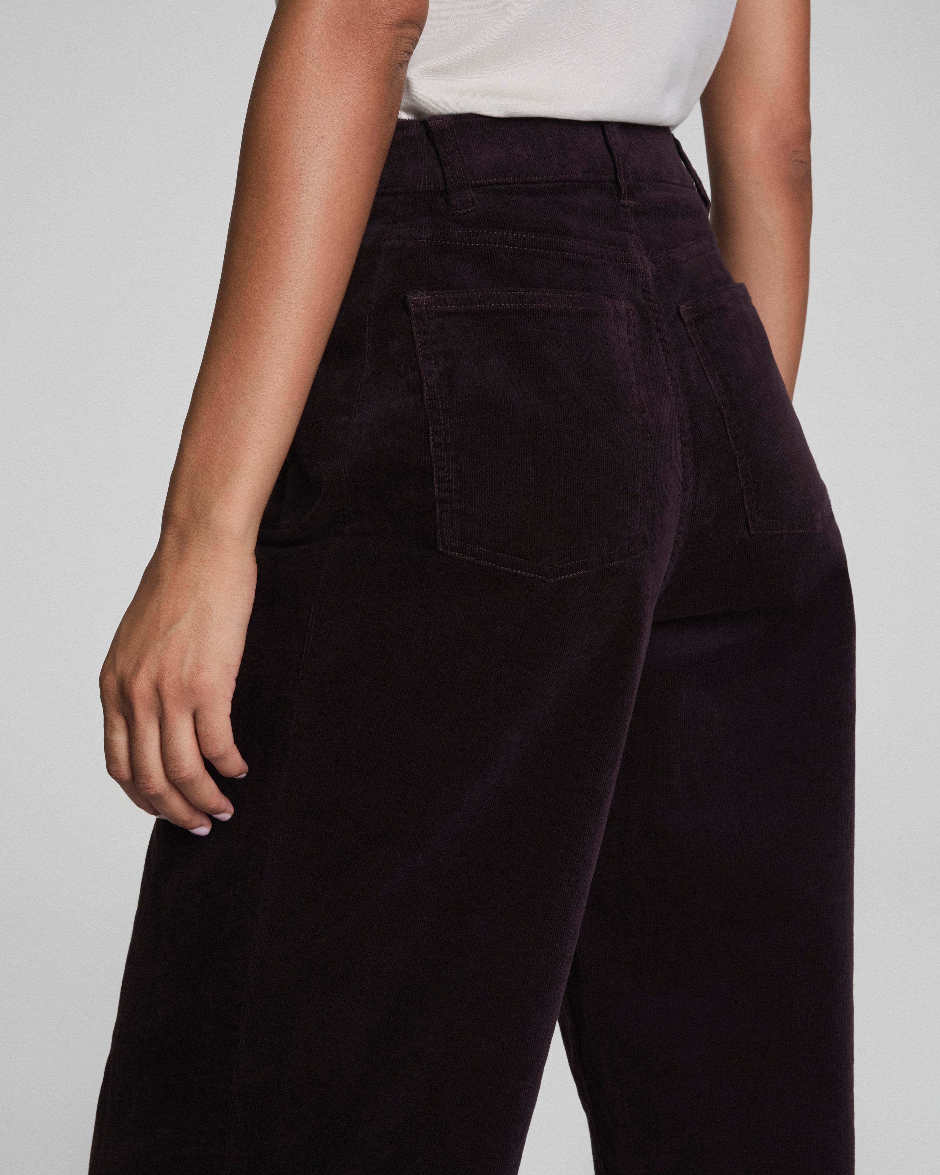 SPANXshape™ Authentic 360 Corduroy Barrel Leg Jeans | Truffle Brown