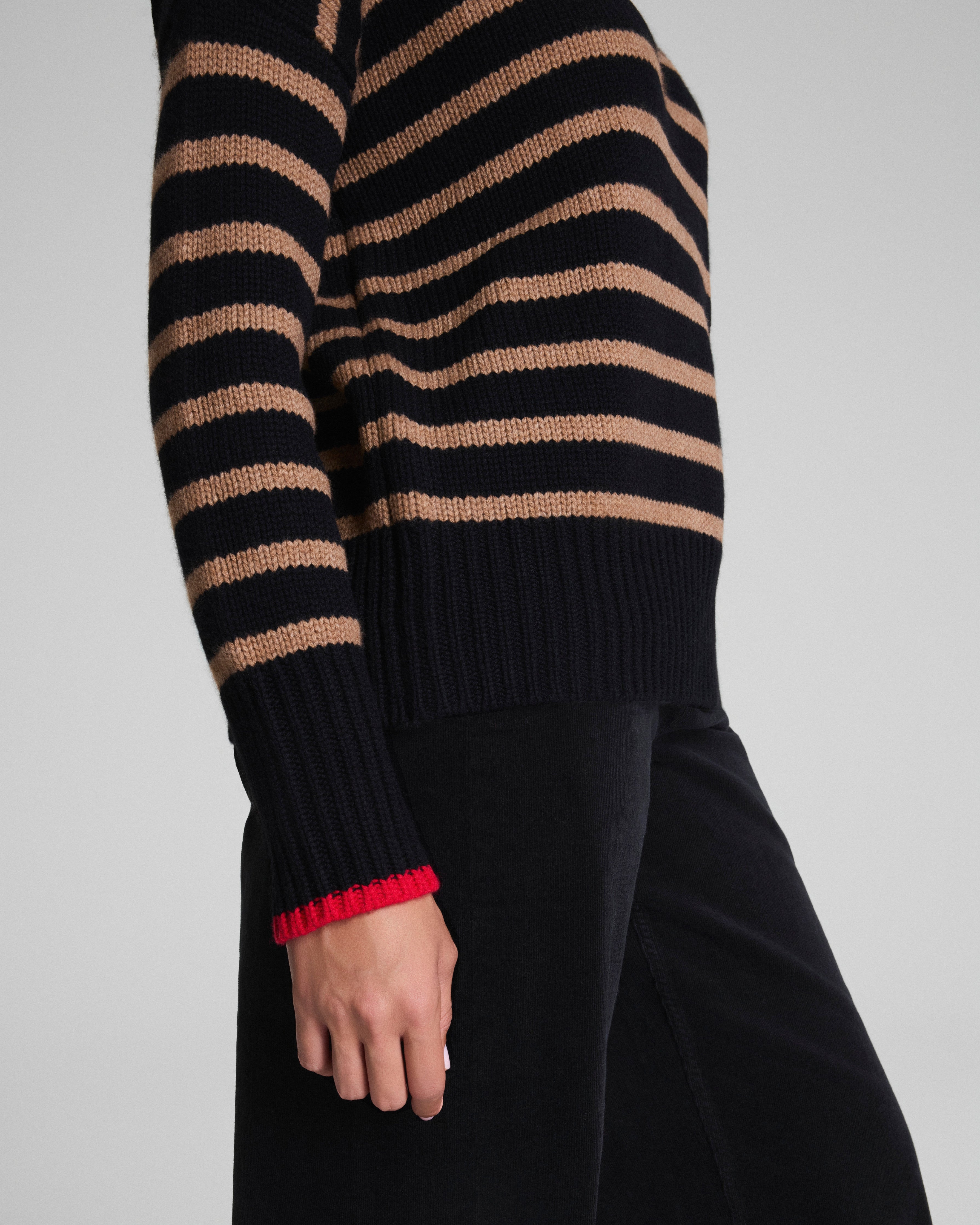 La Ligne Marin Sweater | Black / Camel