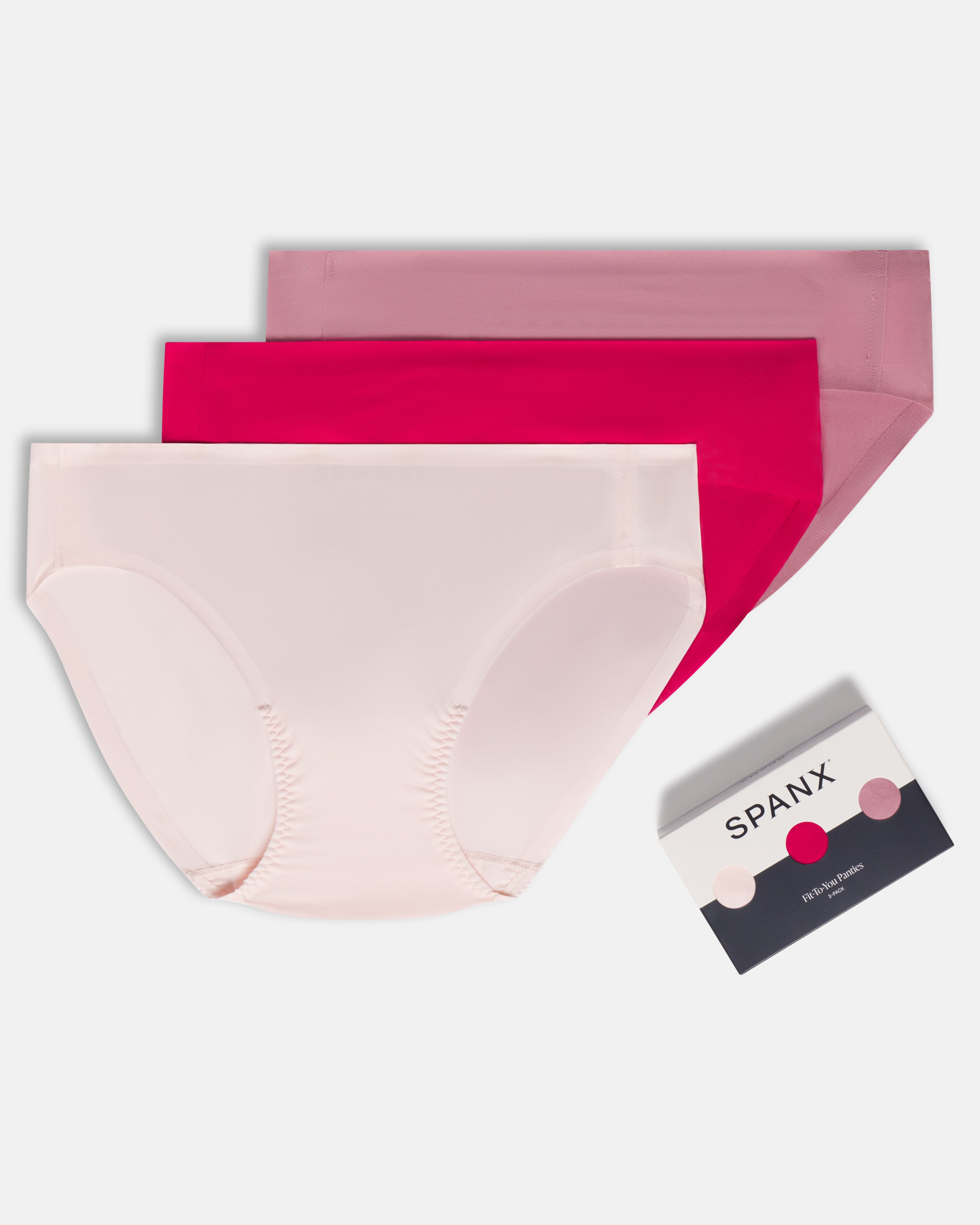 SPANXsmooth™ Fit-To-You Bikini 3-Pack Box | Pink Blossom/Fuchsia/Rosa
