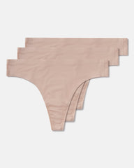 SPANXsmooth™ Fit-To-You Modal Thong 3-Pack Box | Champagne Beige