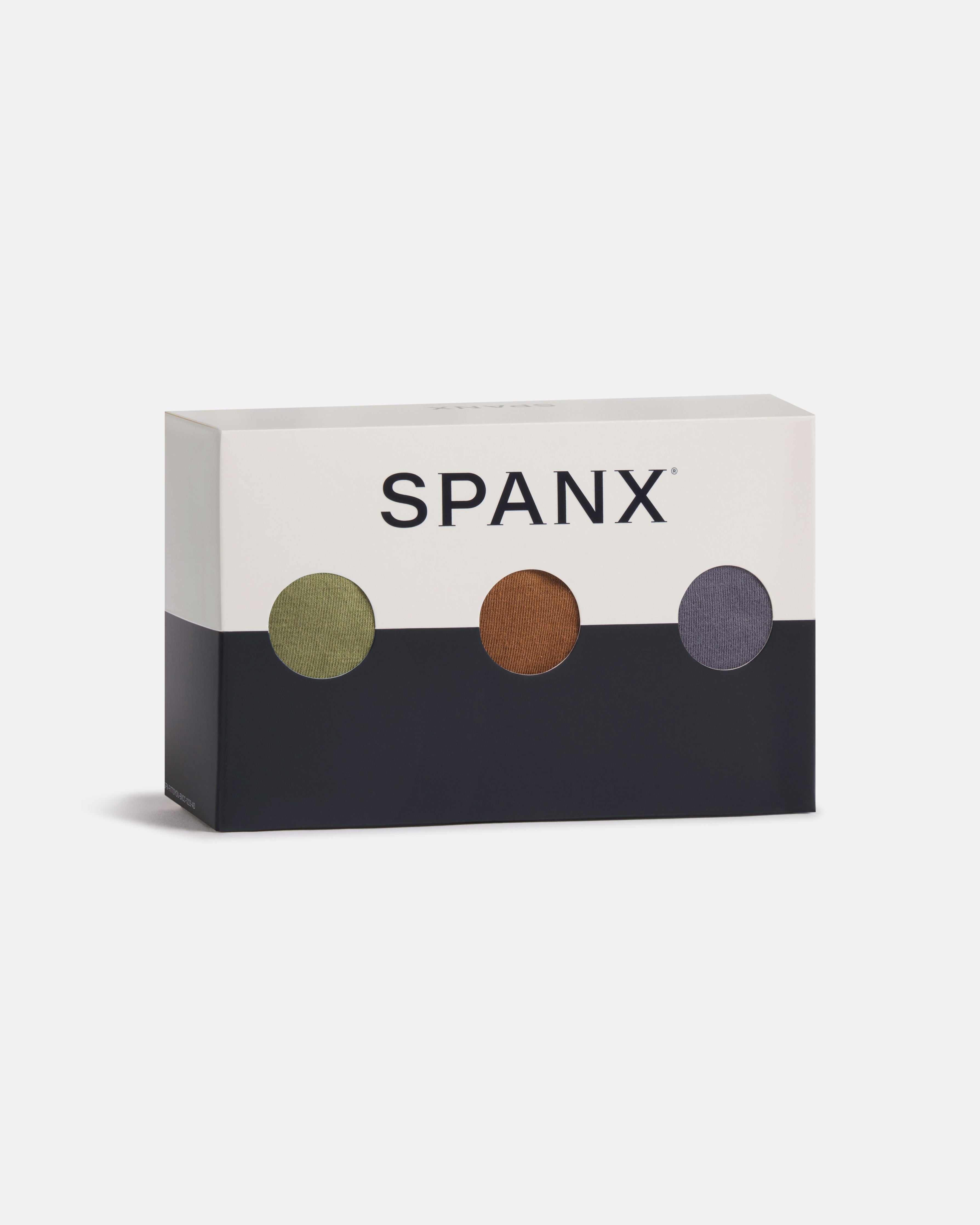 SPANXsmooth™ Fit-To-You Supima® Cotton Thong 3-Pack Box | Olive Leaf/Walnut/Earth Stone