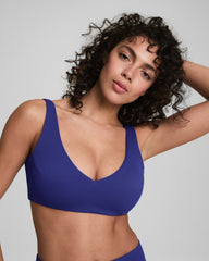 SPANXshape™ Swim Pique Plunge Bikini Top | Deep Azure