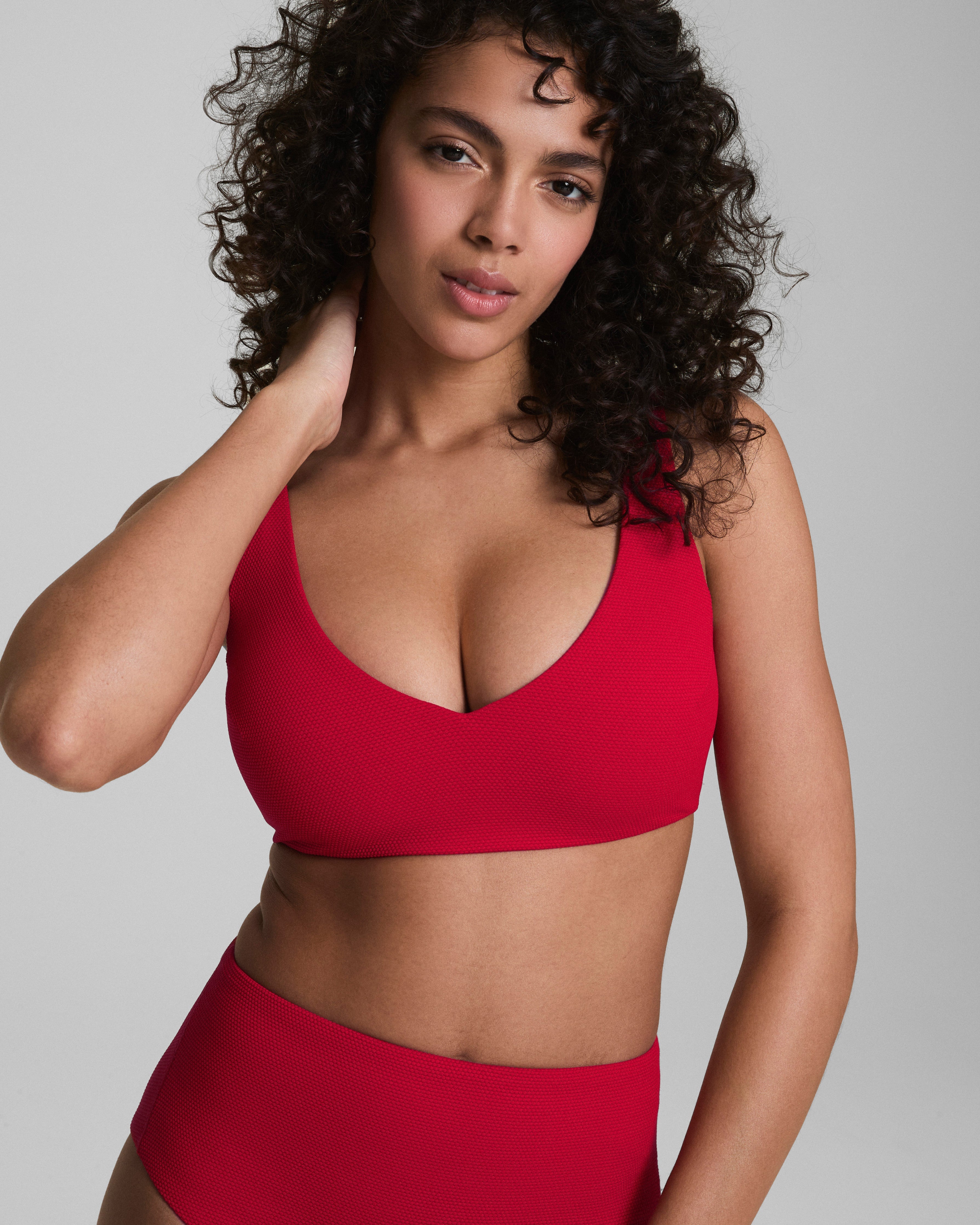 SPANXshape™ Swim Pique Plunge Bikini Top | Spanx Red