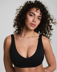 SPANXshape™ Swim Pique Plunge Bikini Top | Very Black