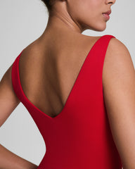 SPANXshape™ Swim Pique Plunge One-Piece | Spanx Red