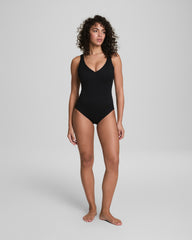 SPANXshape™ Swim Pique Plunge One-Piece | Very Black