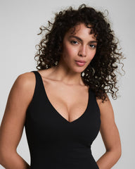 SPANXshape™ Swim Pique Plunge One-Piece | Very Black