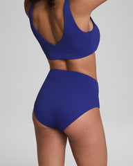 SPANXshape™ Swim Pique Hi-Rise Cheeky Bottom | Deep Azure