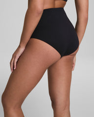 SPANXshape™ Swim Pique Hi-Rise Cheeky Bottom | Very Black