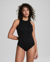 SPANXshape™ Swim Pique High Neck One-Piece | Very Black