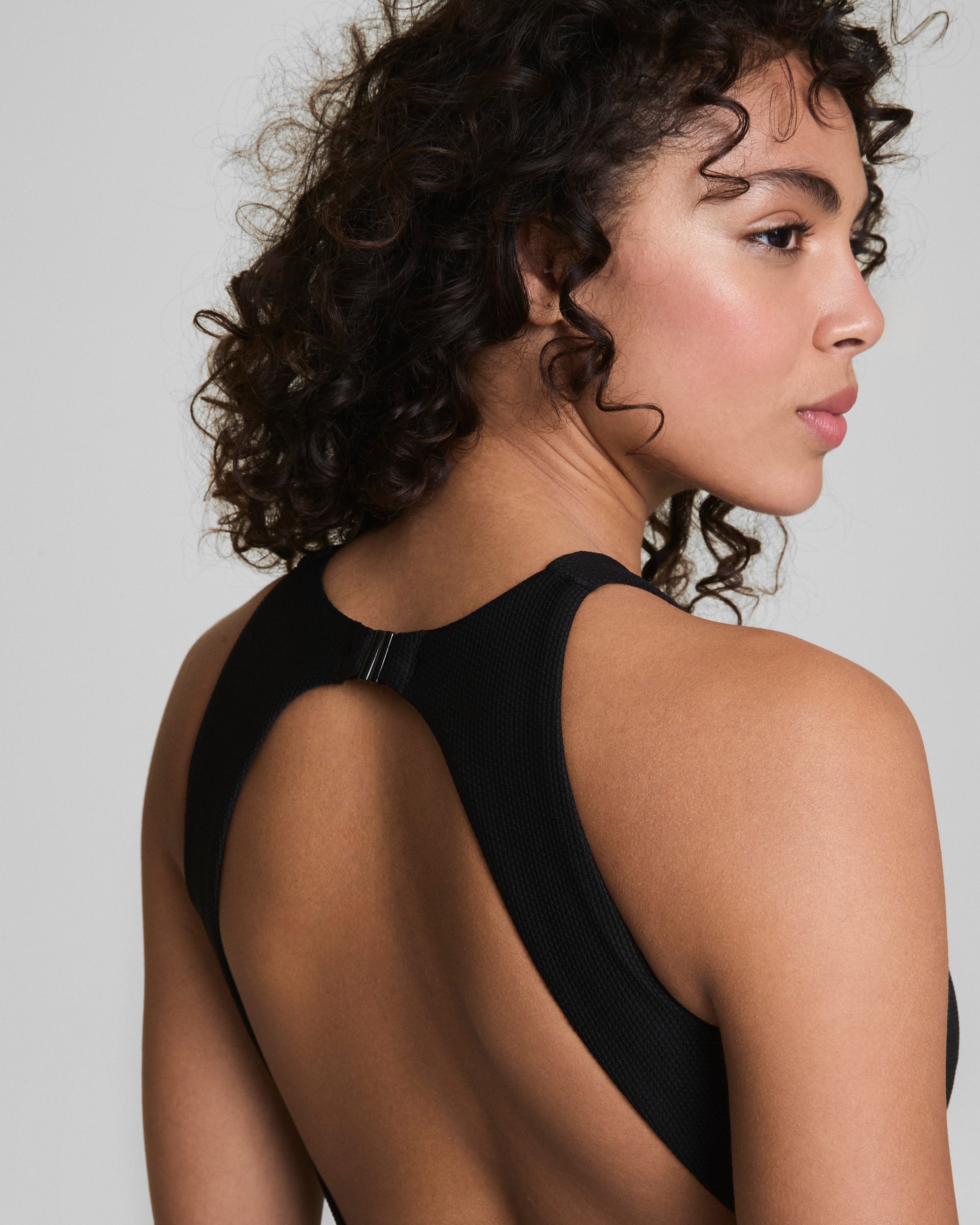 SPANXshape™ Swim Pique High Neck One-Piece | Very Black