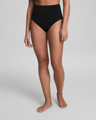 SPANXshape™ Swim Pique Ultra Hi-Rise Cheeky Bottom | Very Black