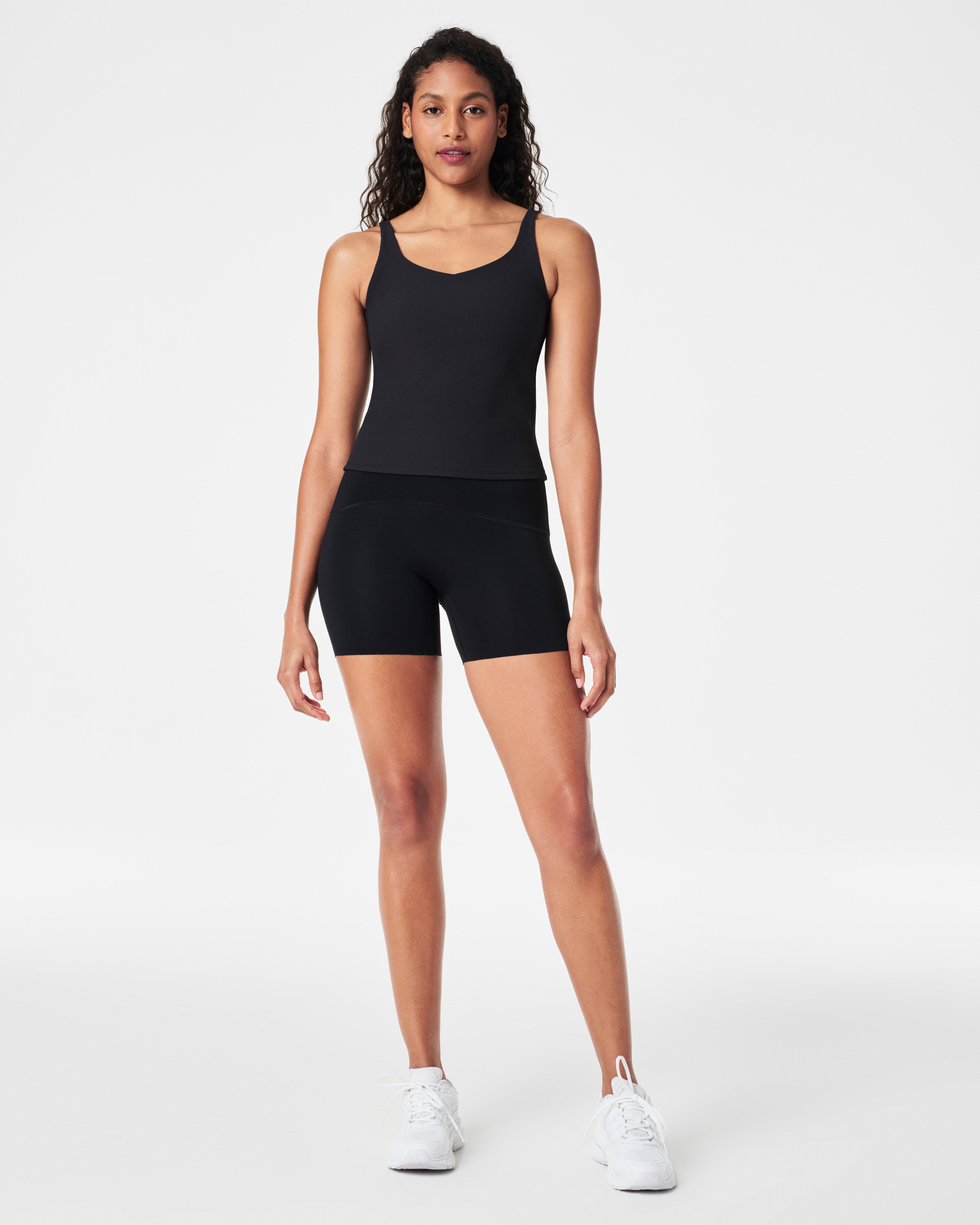 SPANX® Get Moving Contour Rib Shelf Tank | Very Black