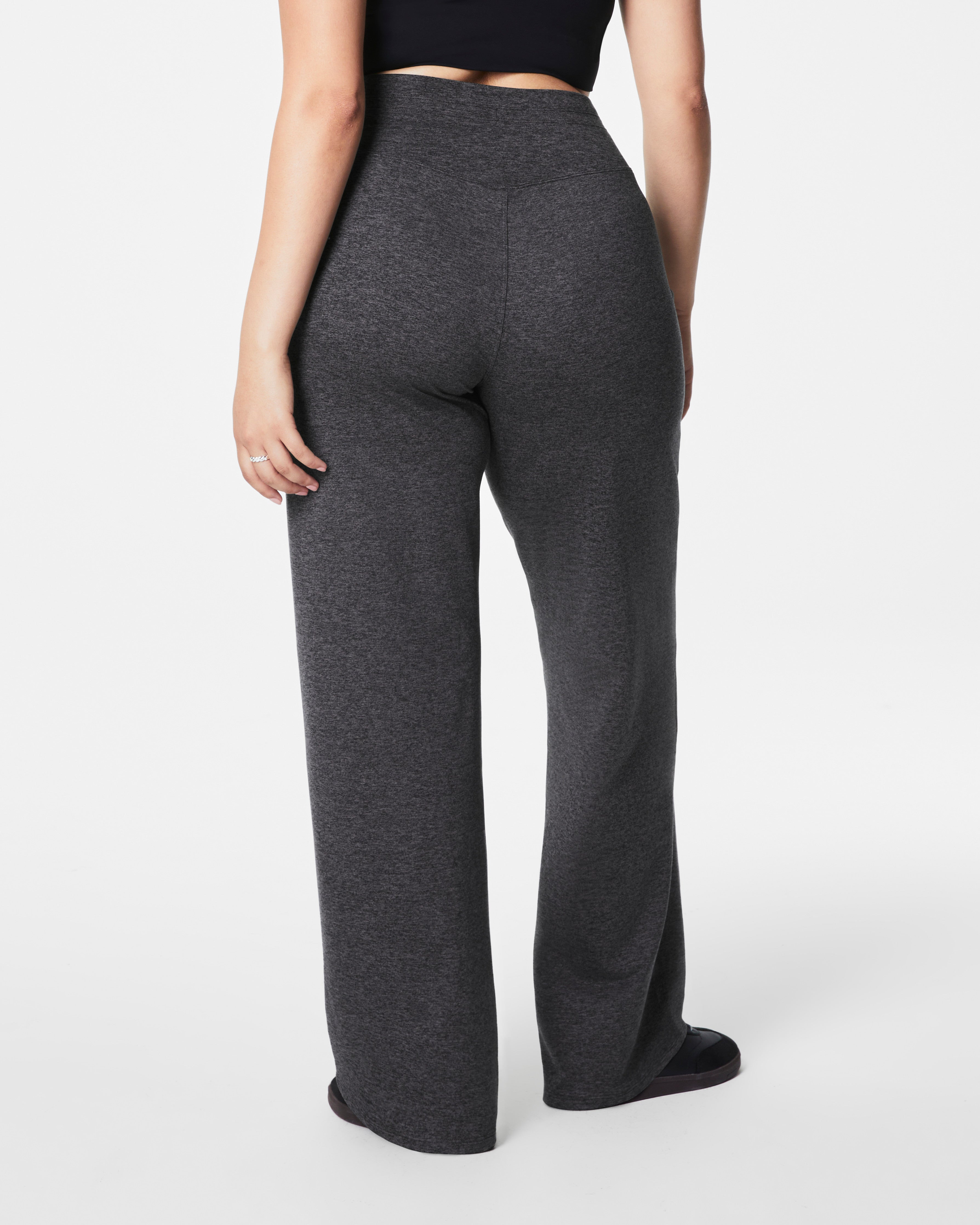 SPANXsmooth™ SoftStretch Wide Leg Pant | Very Black / Dark Ash Heather