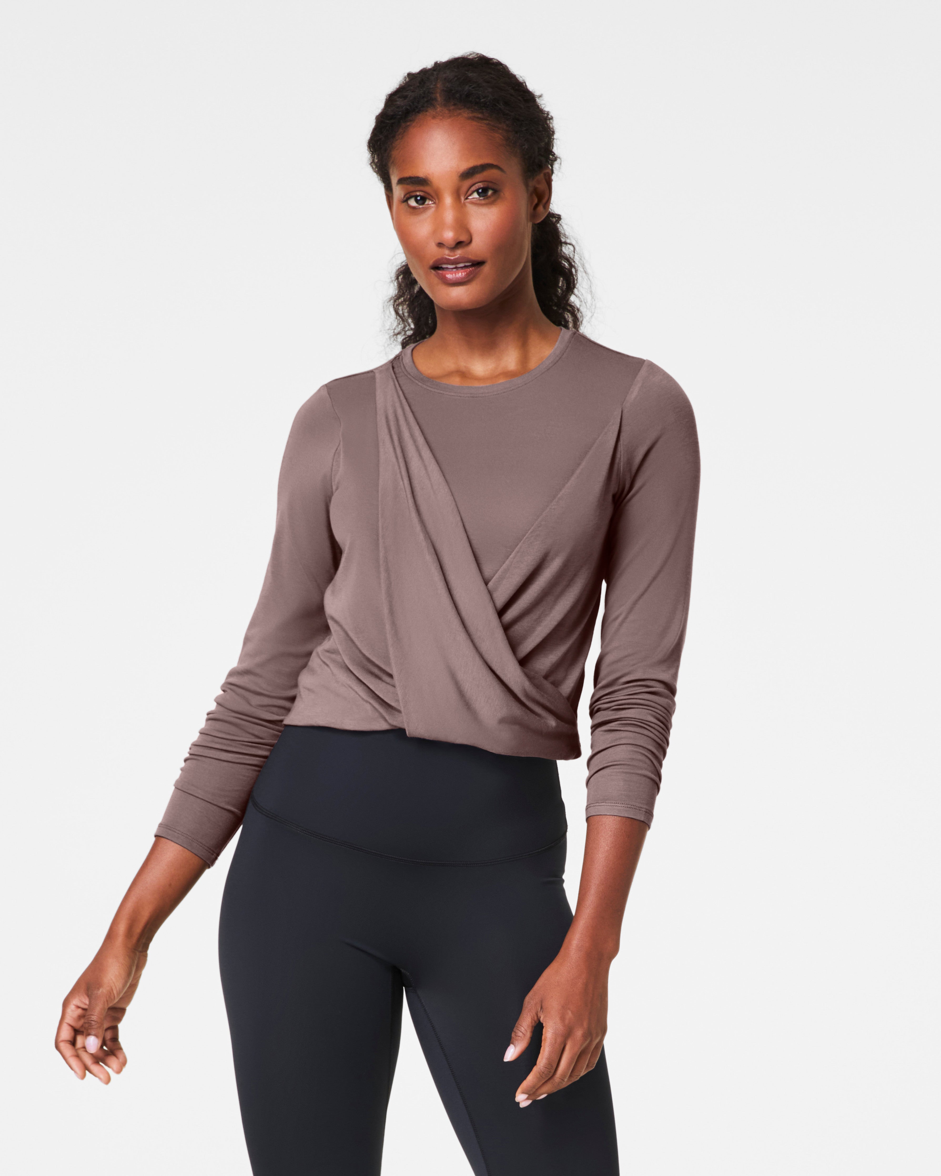 SPANX® Better Base Long Sleeve Wrap Top | Smoke