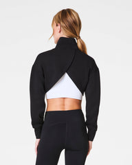 SPANX AirEssentials® Brushed & Cropped High-Neck Sweatshirt | Very Black