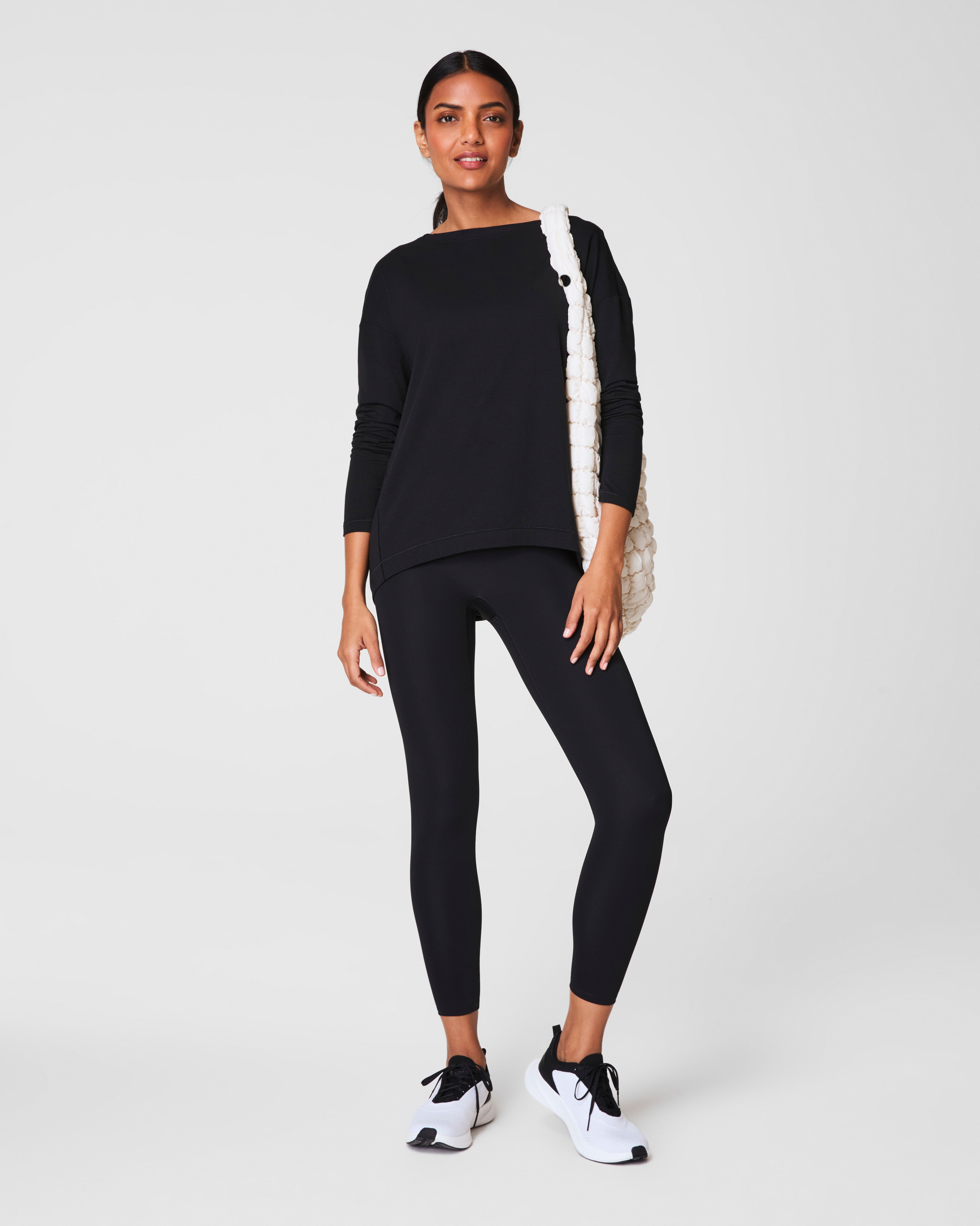SPANX® Outpace Long Sleeve Top | Very Black