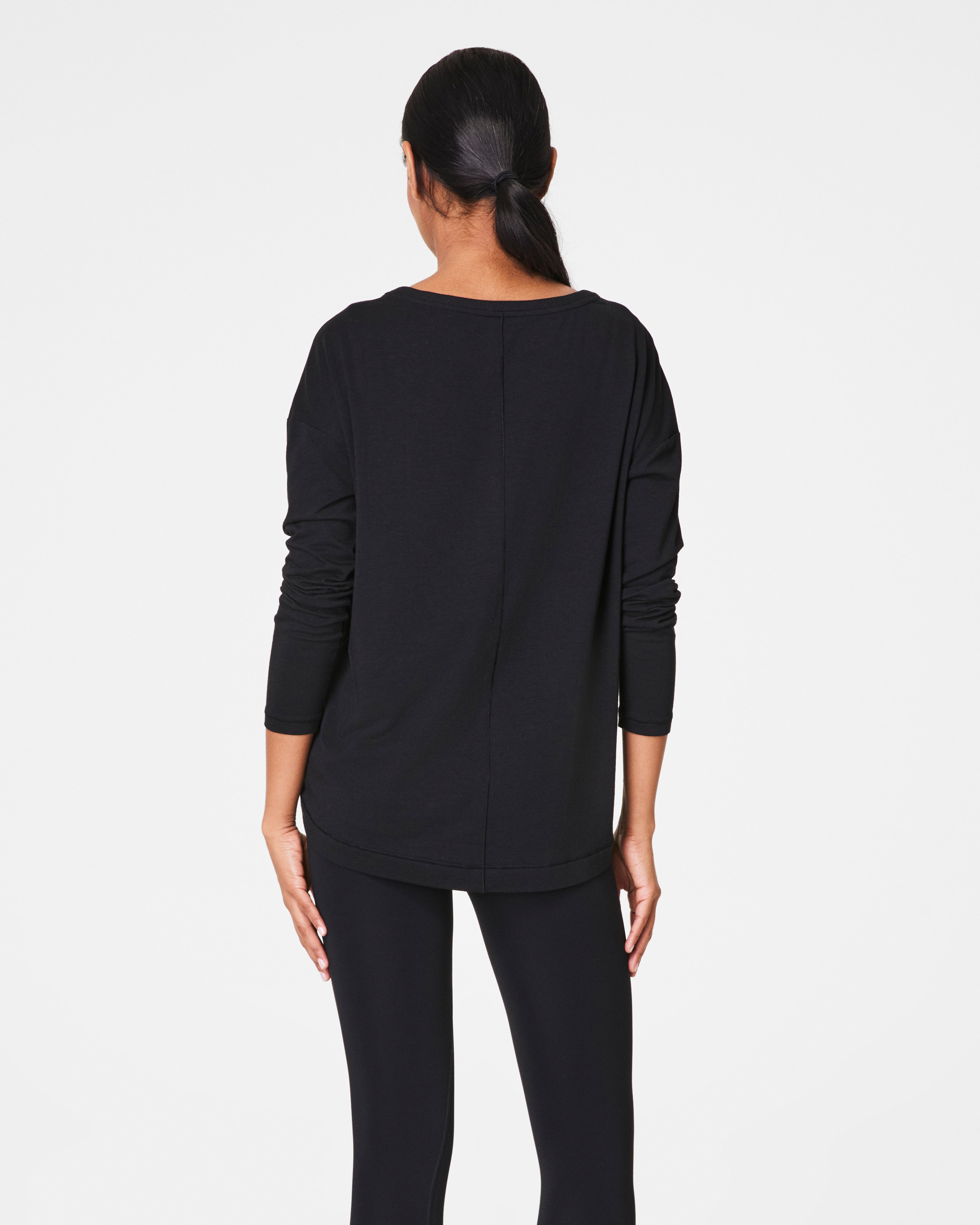 SPANX® Outpace Long Sleeve Top | Very Black