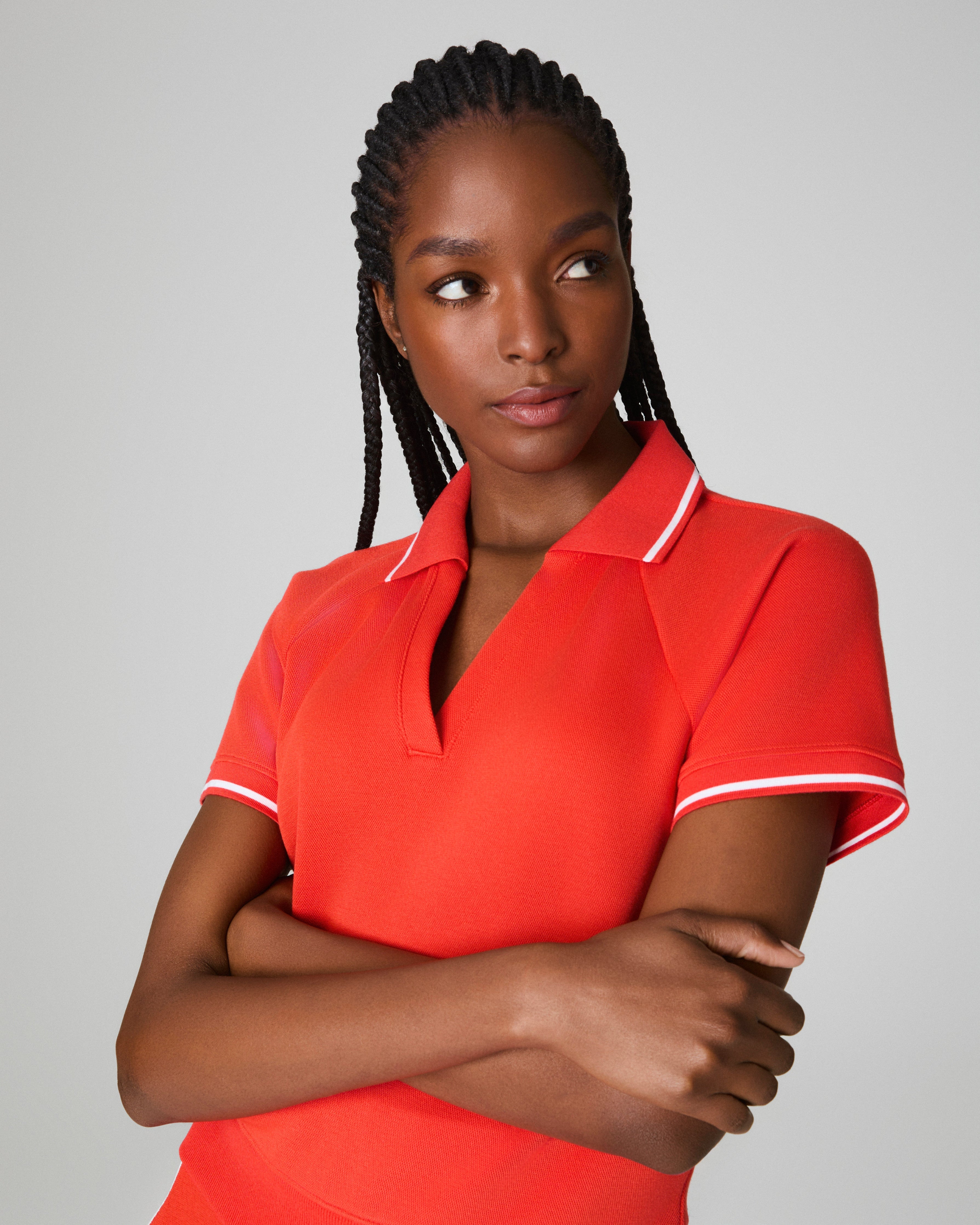 SPANX AirEssentials® Pique Polo Top | Poppy