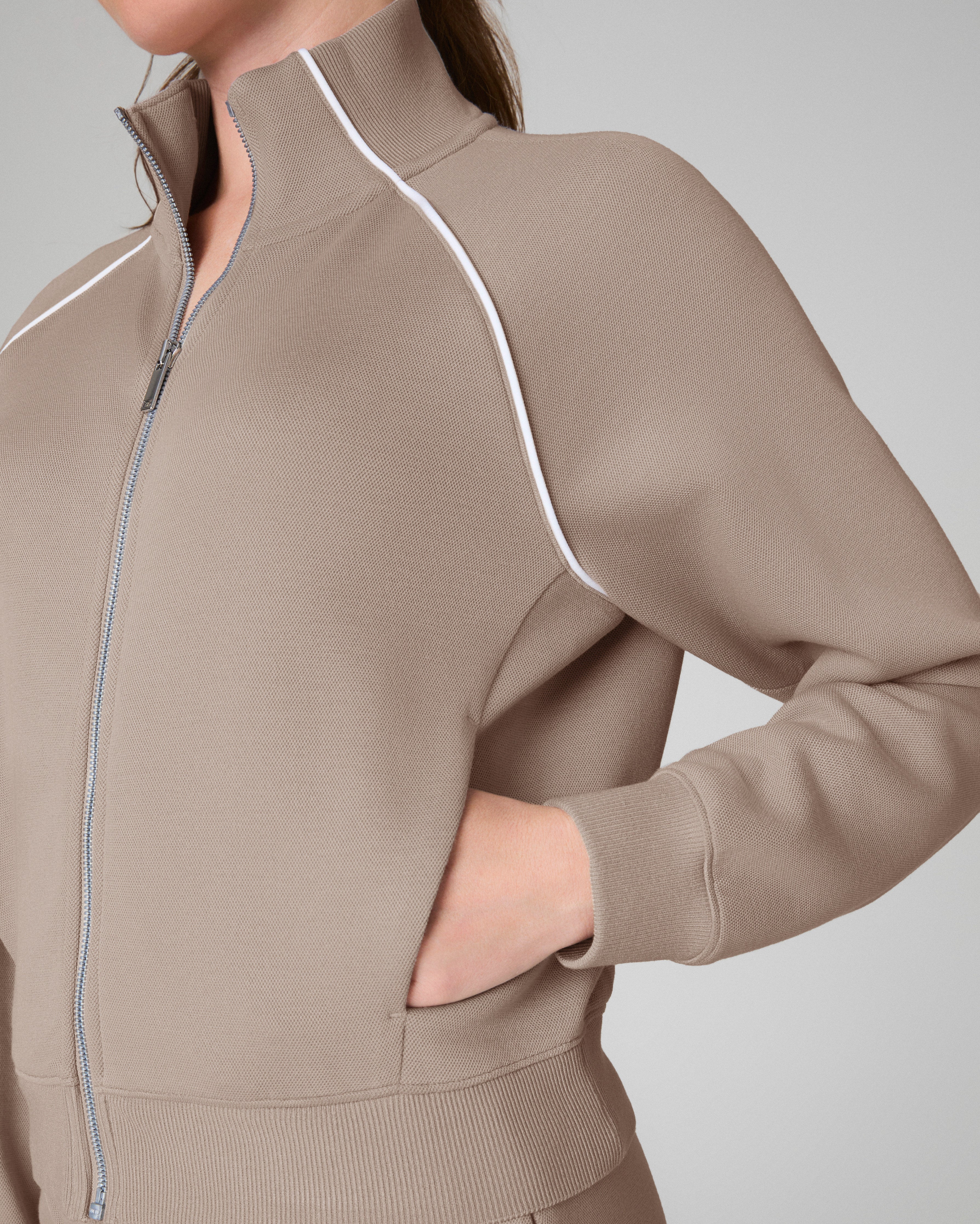 SPANX AirEssentials® Pique Full Zip Track Jacket | Ashwood