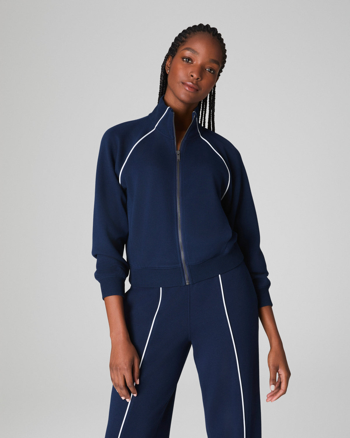 SPANX AirEssentials® Pique Full Zip Track Jacket | Timeless Navy
