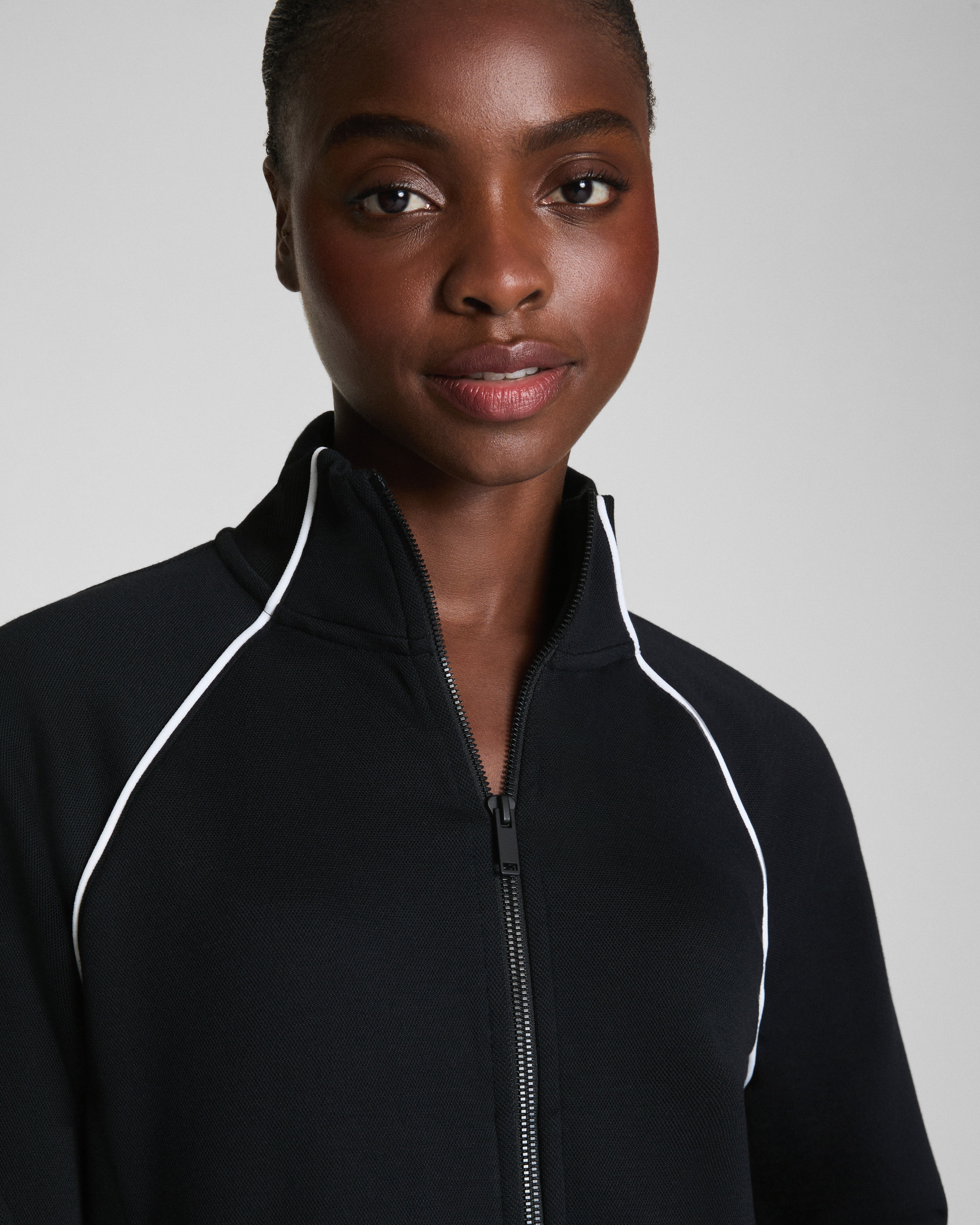 SPANX AirEssentials® Pique Full Zip Track Jacket | Very Black