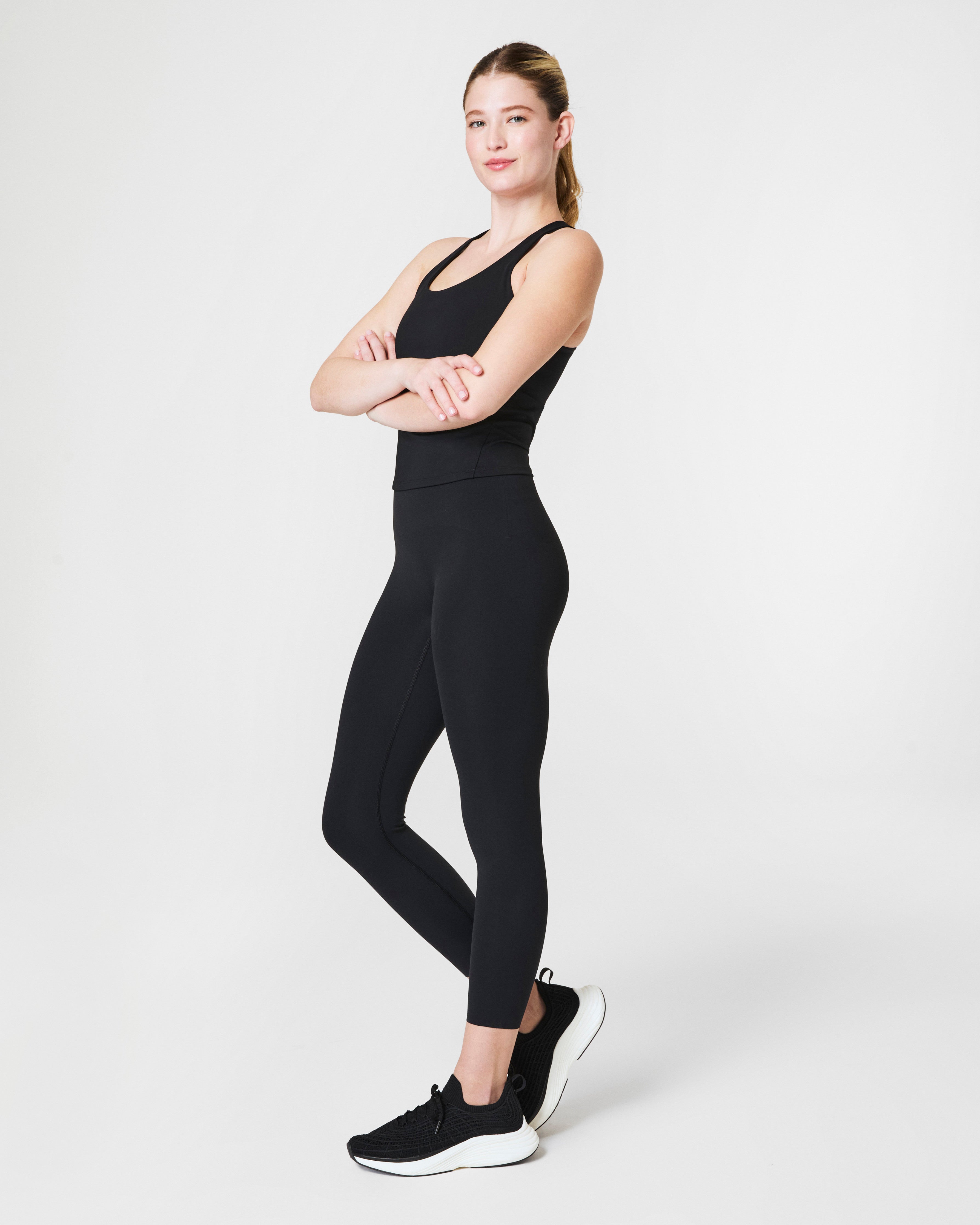 SPANXshape™ CoreLuxe 7/8 Leggings with Mid-Tummy Compression | Very Black