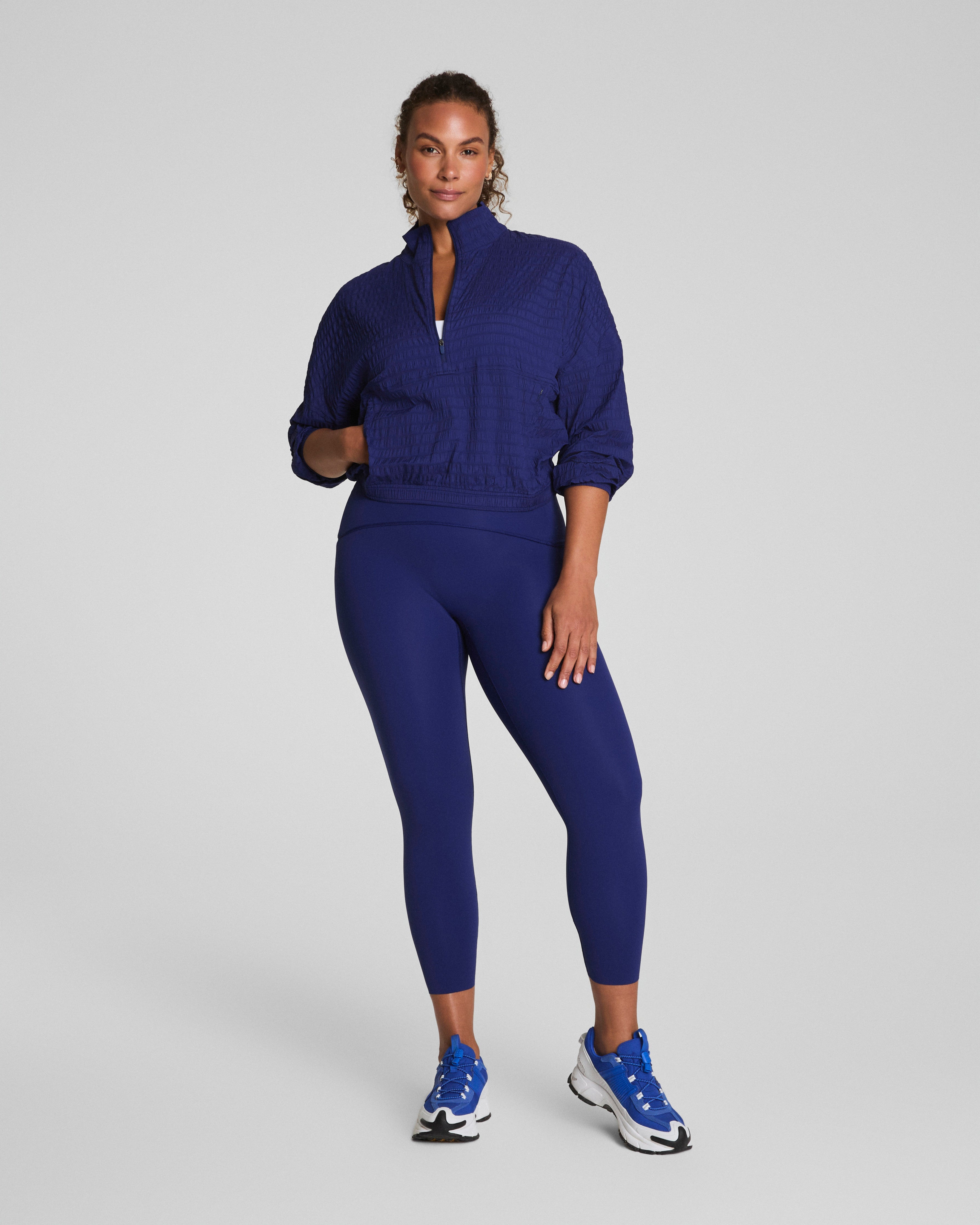 SPANX® Get Moving Textured Half Zip | Midnight Iris