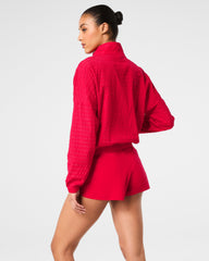 SPANX® Get Moving Textured Half Zip | Spanx Red