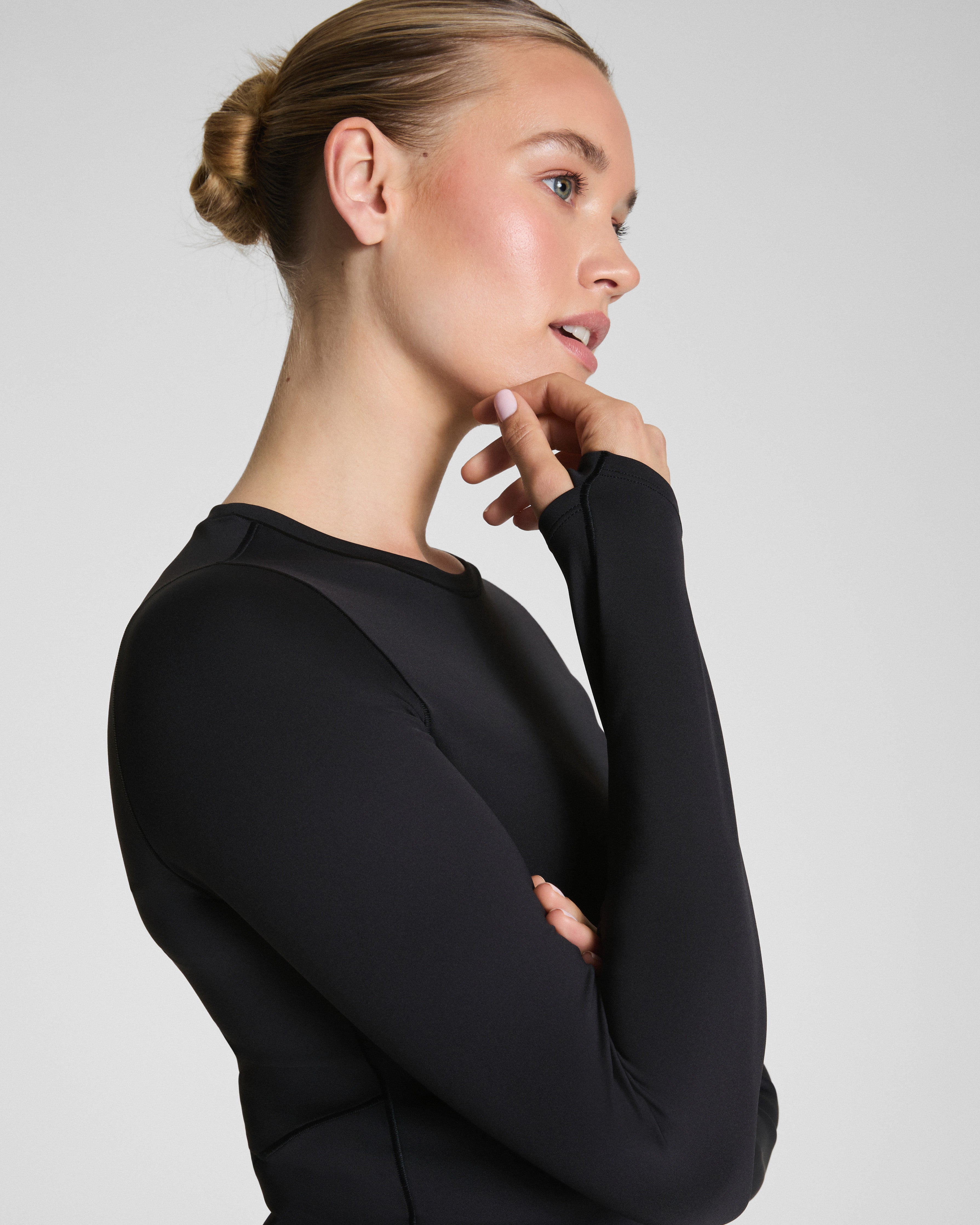 SPANXshape™ Get Moving Long Sleeve Top with SecretSweat Tech | Eclipse