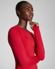 SPANXshape™ Get Moving Long Sleeve Top with SecretSweat Tech | Spanx Red
