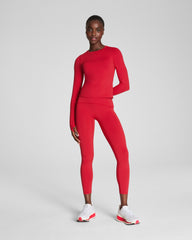SPANXshape™ Get Moving Long Sleeve Top with SecretSweat Tech | Spanx Red