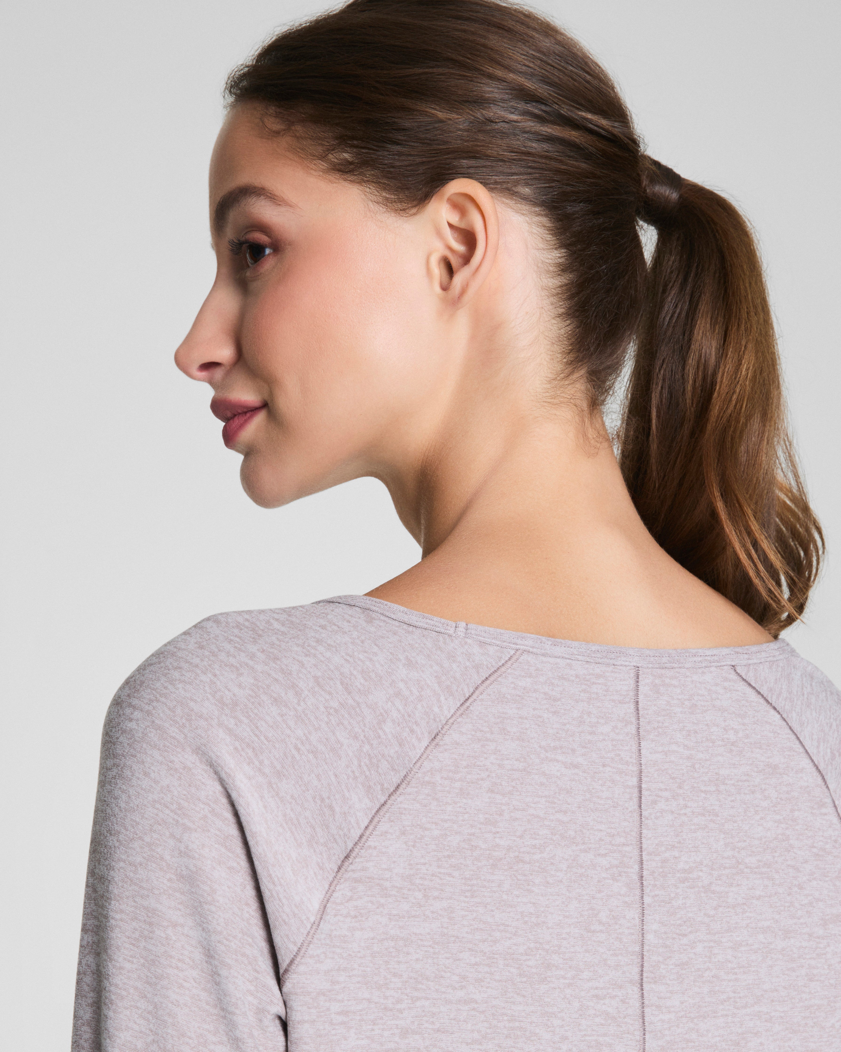 SPANX® SoftStretch Long Sleeve V-Neck Top | Coastal Fog / Light Coastal Fog