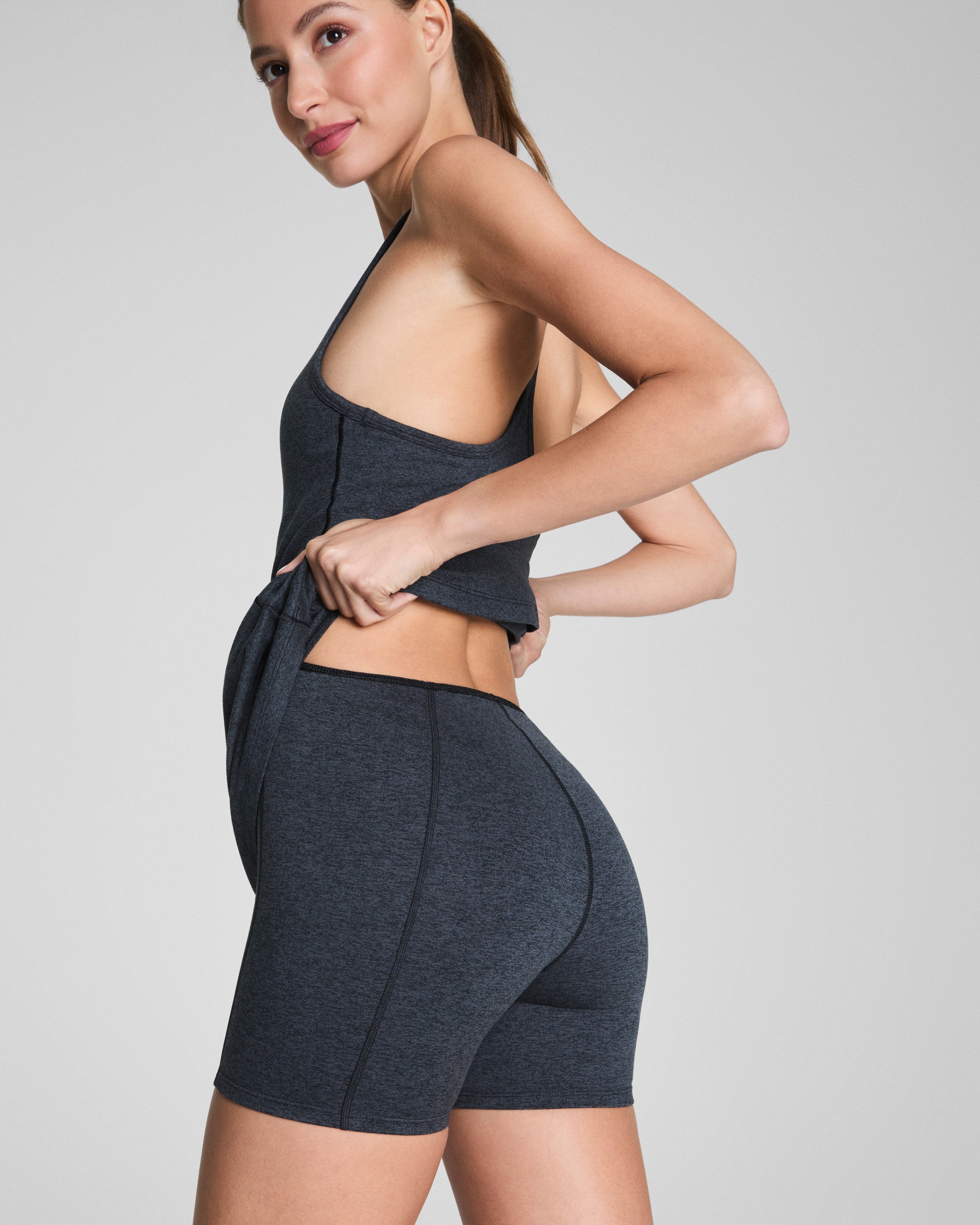 SPANXsupersmooth™ SoftStretch V-Neck Tank Dress | Very Black / Light Very Black