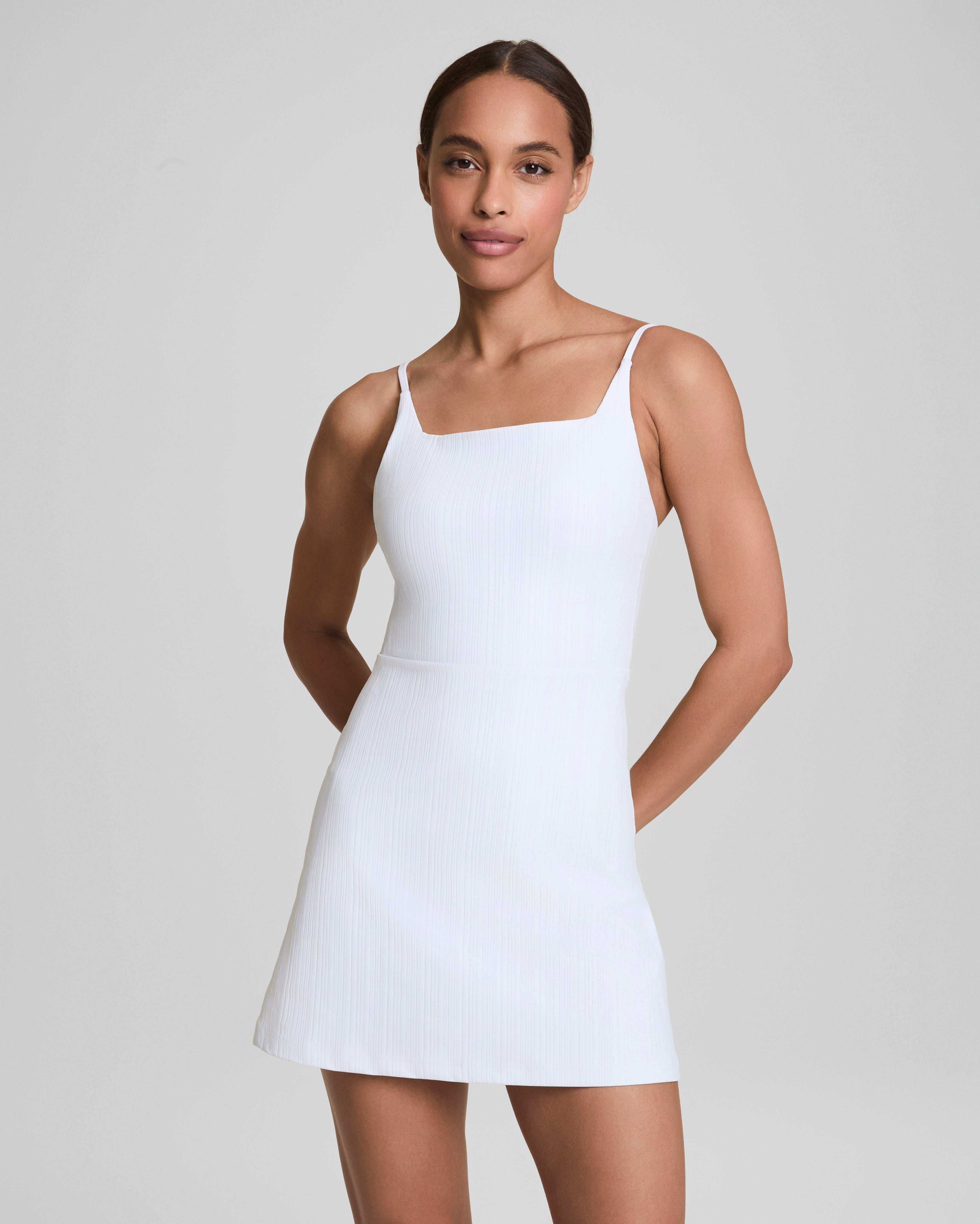 SPANXshape™ Get Moving Rib Tank Dress | Vivid White