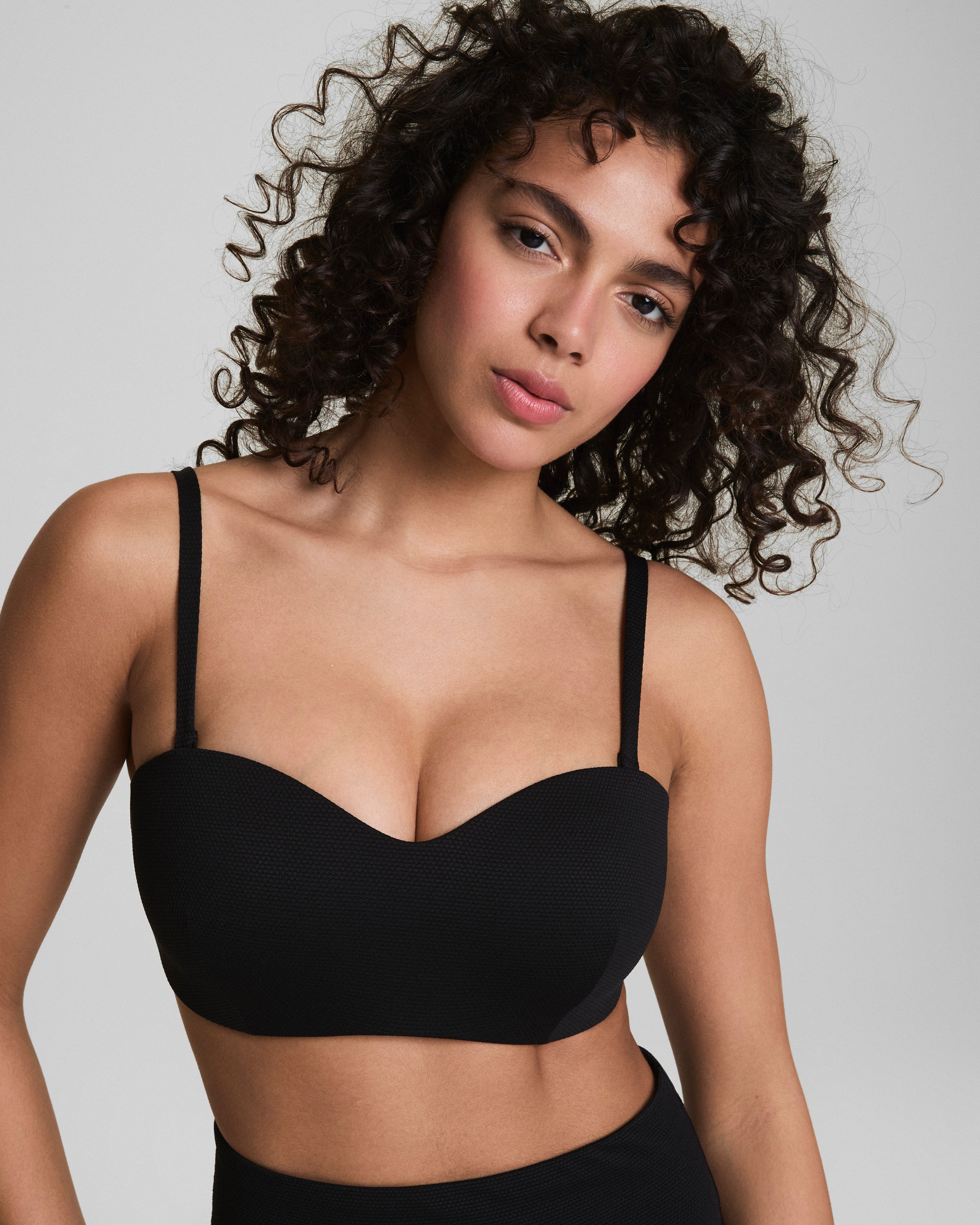 SPANXshape™ Swim Convertible Pique Bandeau Bikini Top | Very Black